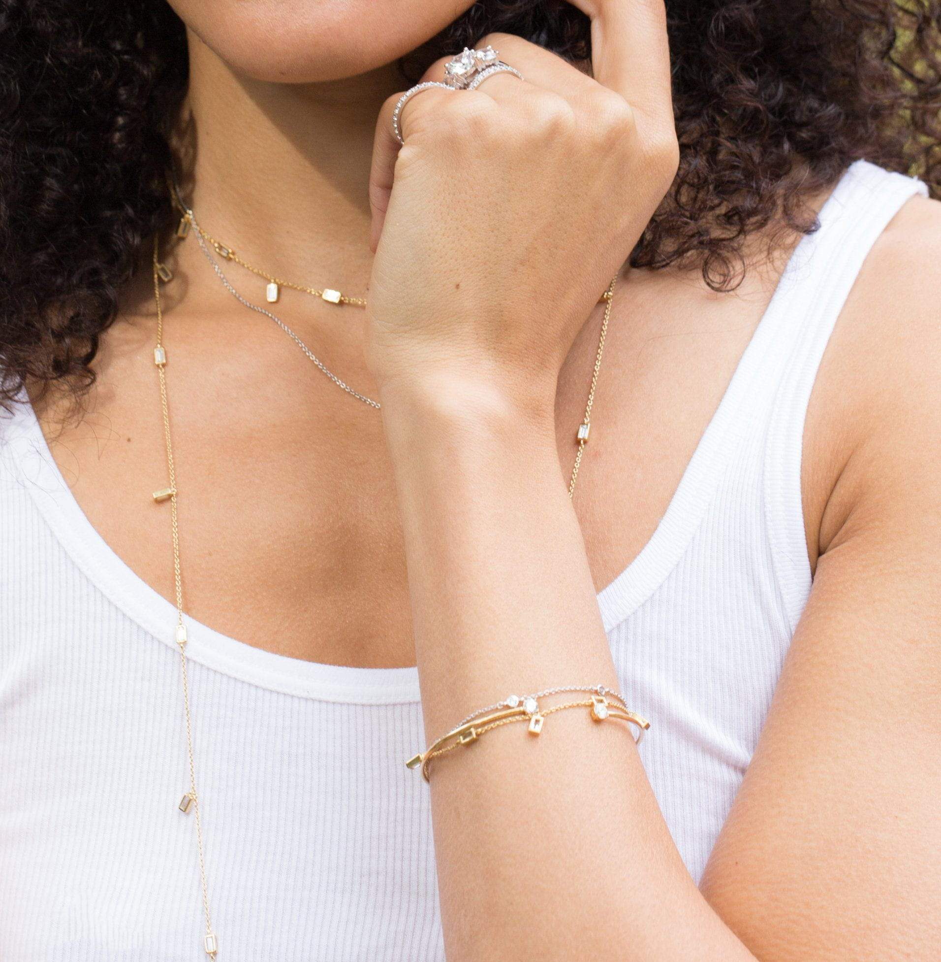Crislu Prism Baguette Bracelet finished in 18KT Rose Gold - Image 2