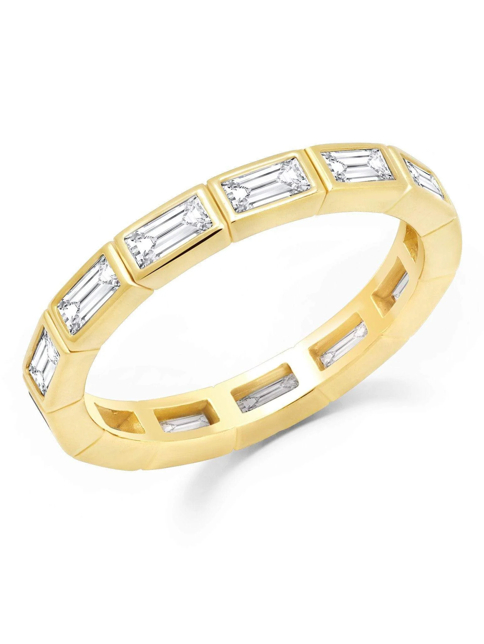 Crislu Prism II Eternity Band finished in 18kt Gold Size 8