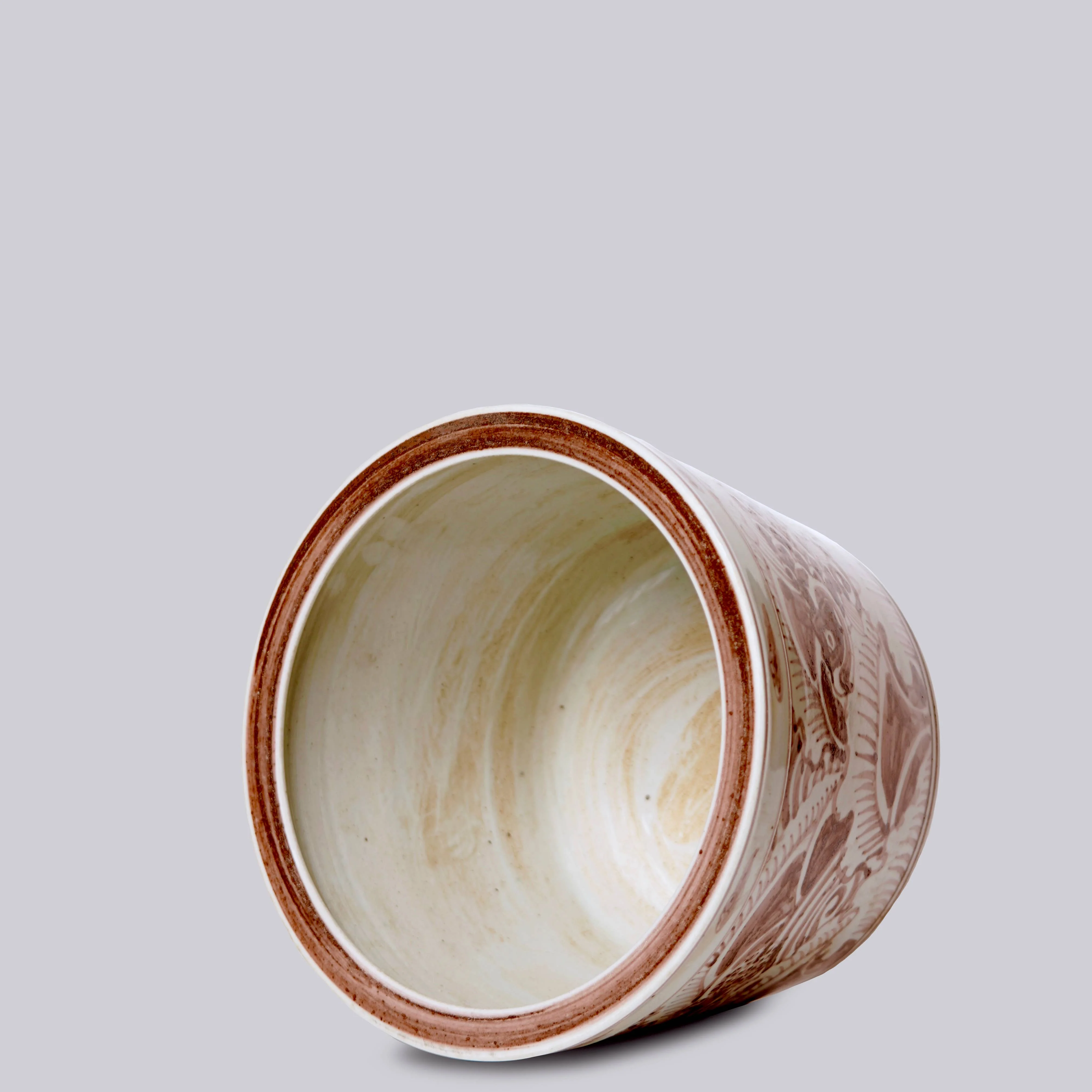Red and White Porcelain Fish Planter - Image 4