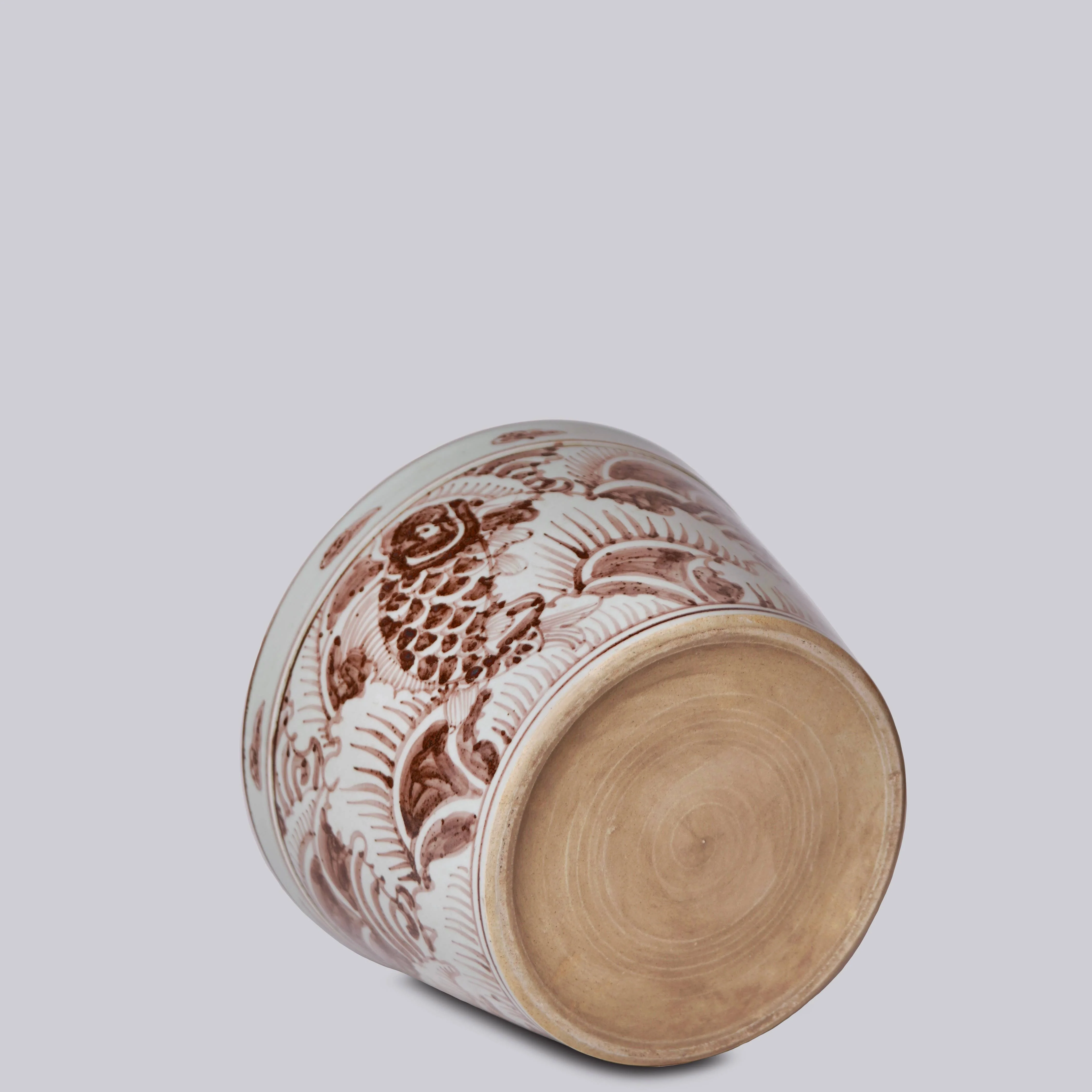Red and White Porcelain Fish Planter - Image 5