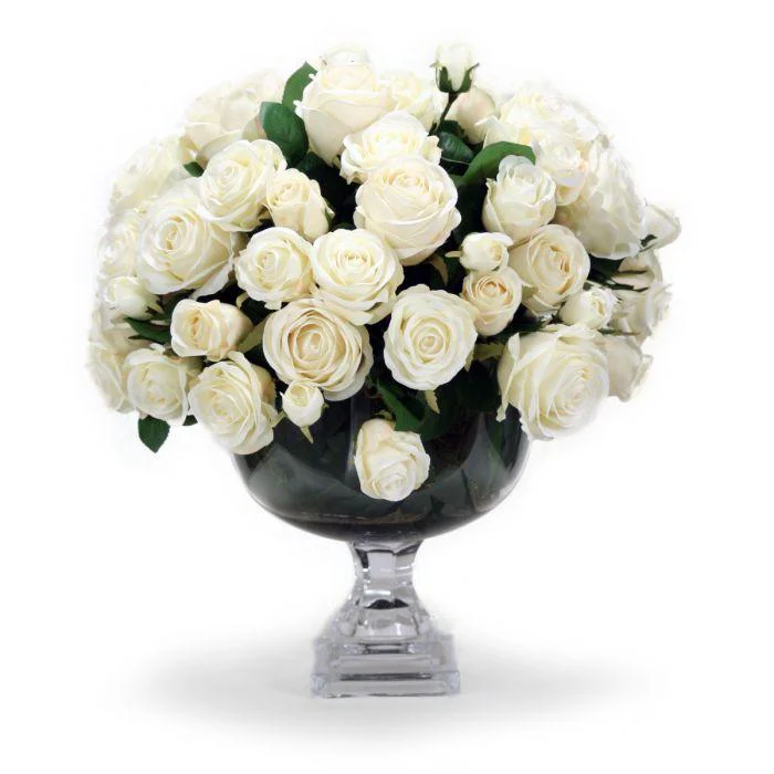 Roses in Crystal Compote