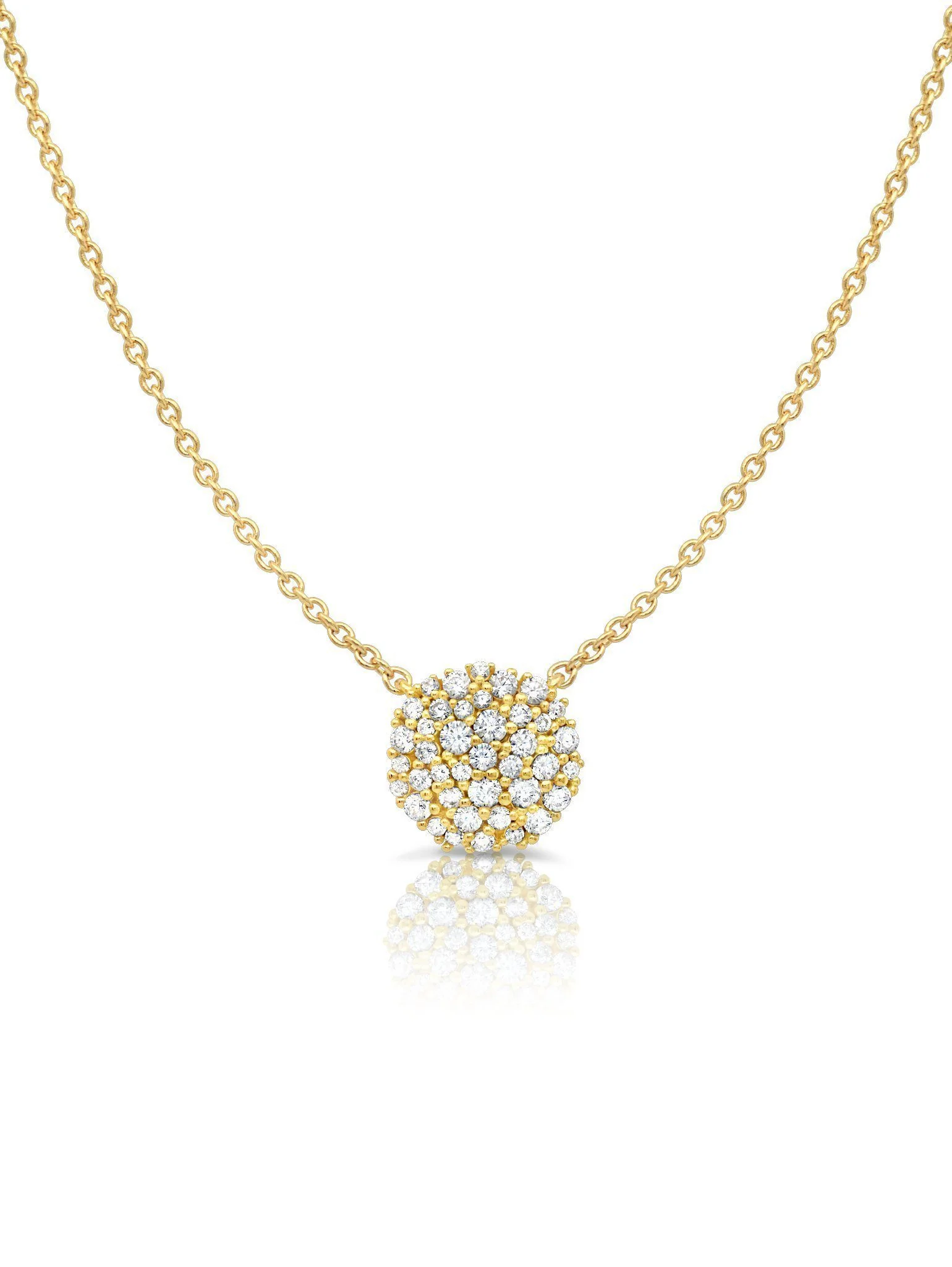 Crislu Round Glisten Necklace finished in 18kt Gold