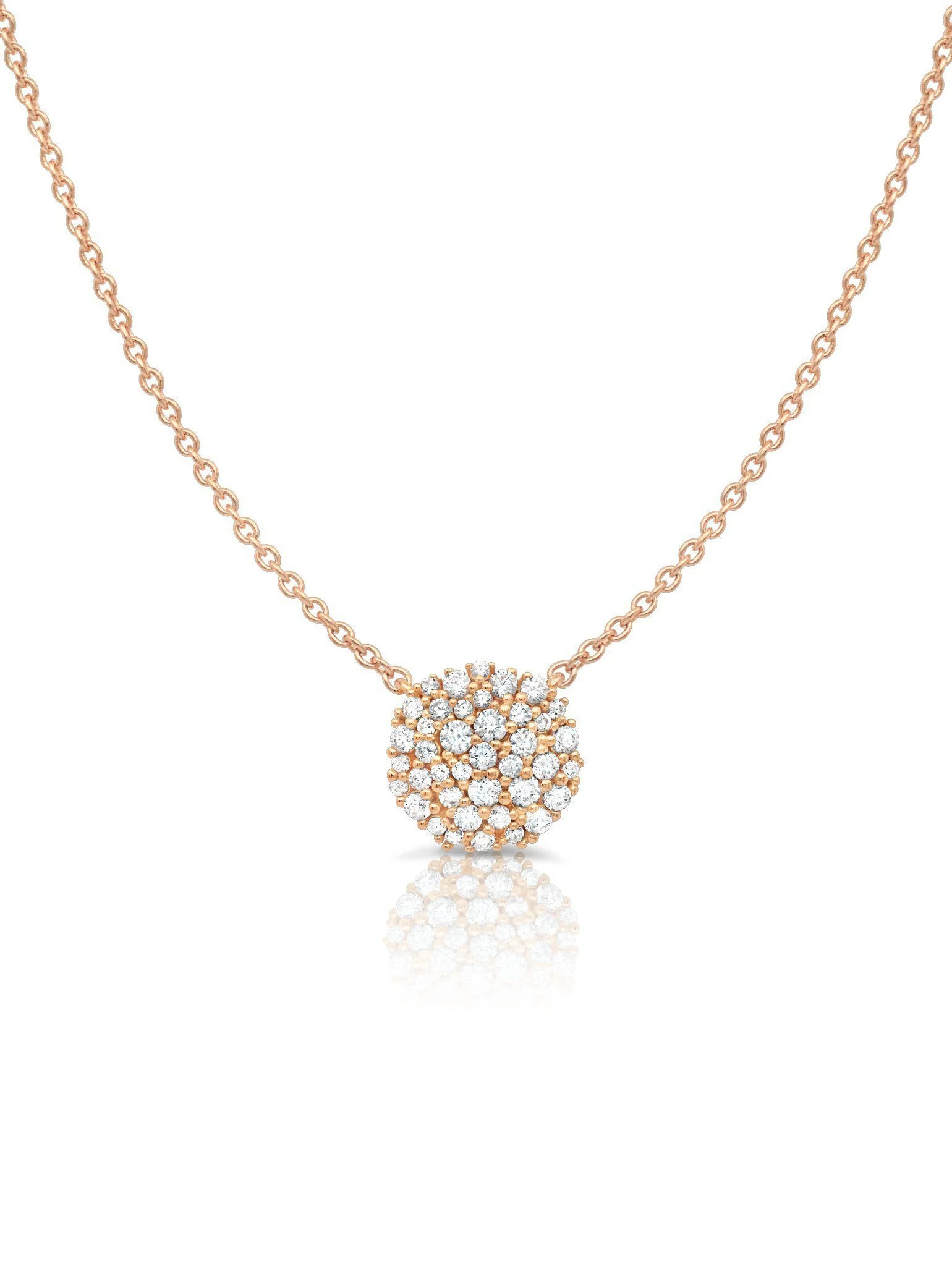 Crislu Round Glisten Necklace finished in 18kt Rose Gold