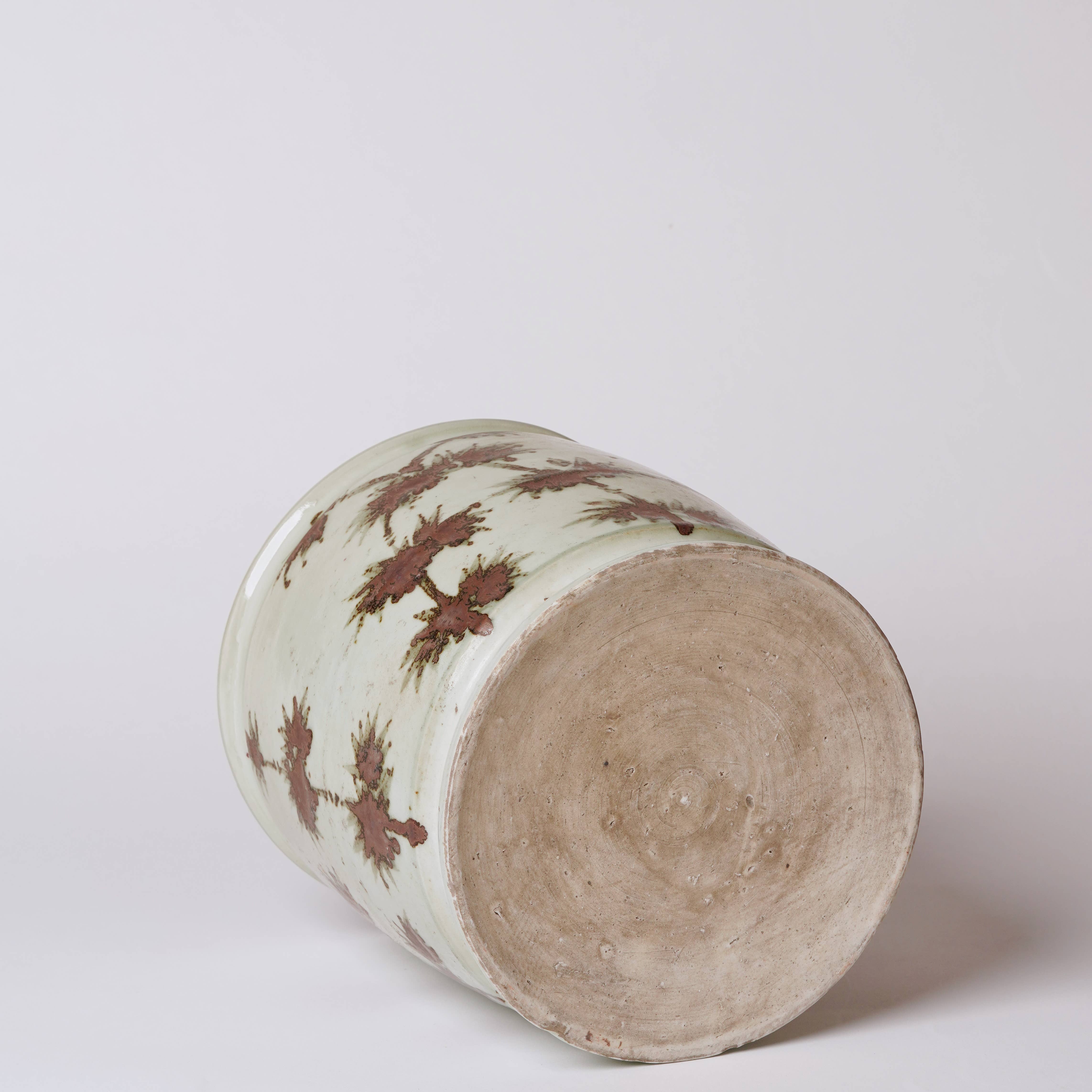 Rustic Copper Glazed Bamboo Porcelain Cachepot - Image 4