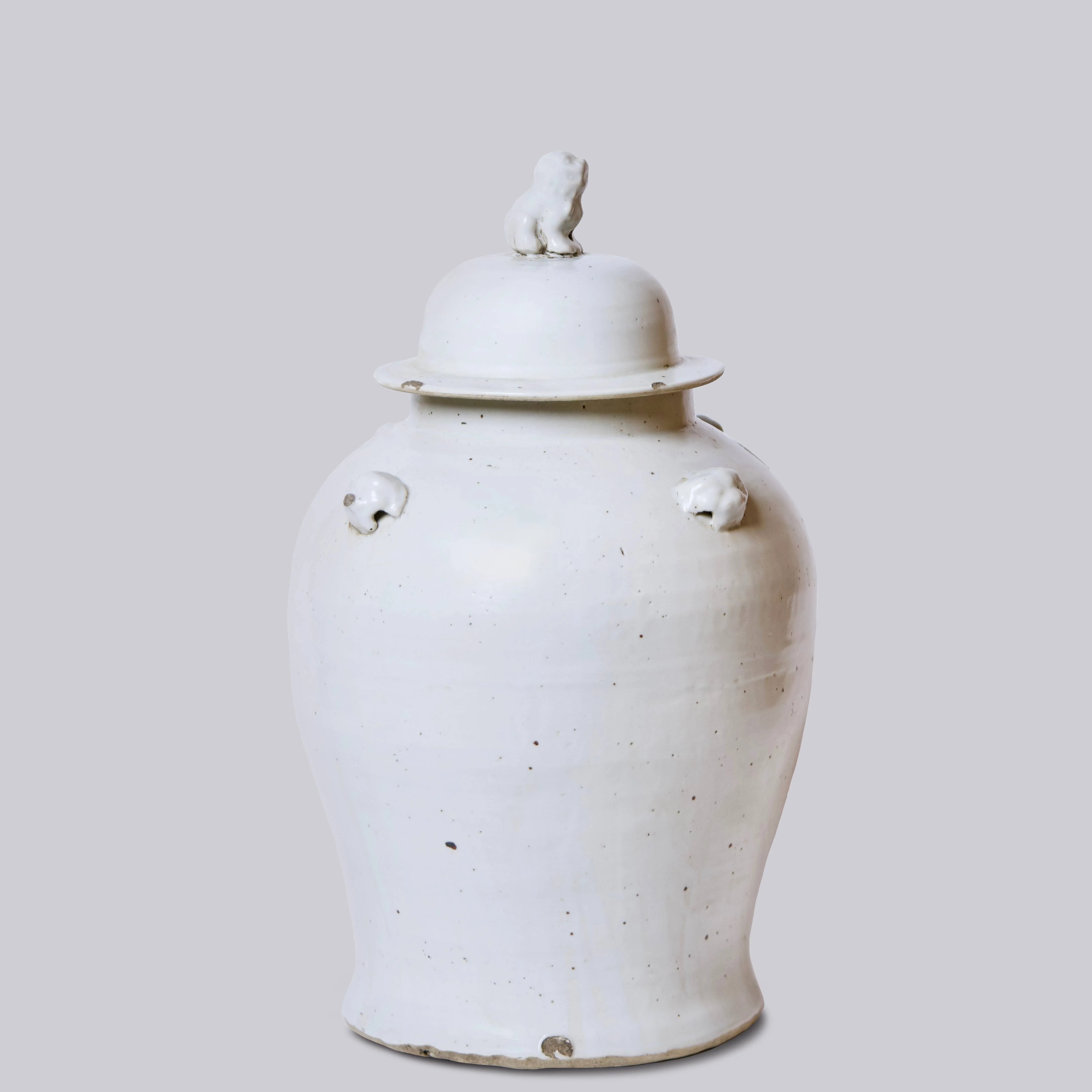 Rustic White Porcelain Temple Jar - Image 3