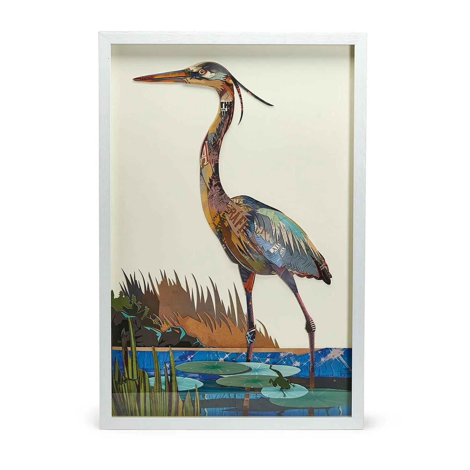 Set of 2 Crane Paper Collage Wall Art - Image 3