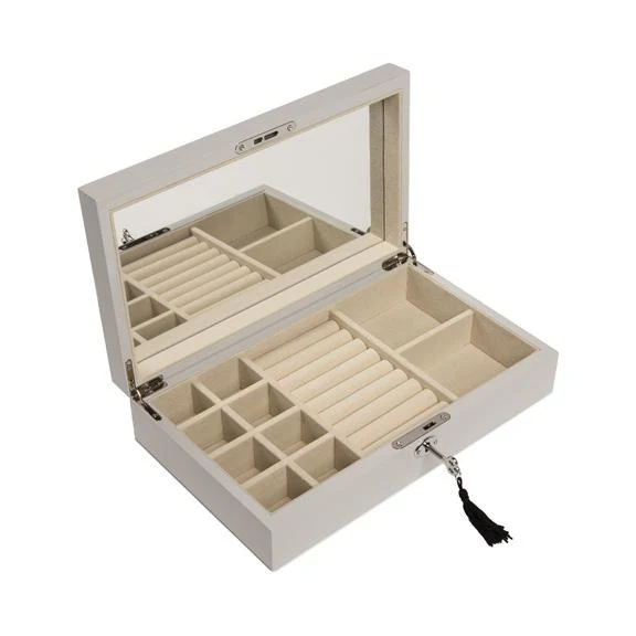 Single Hinge High-Gloss Jewelry Box - Silver