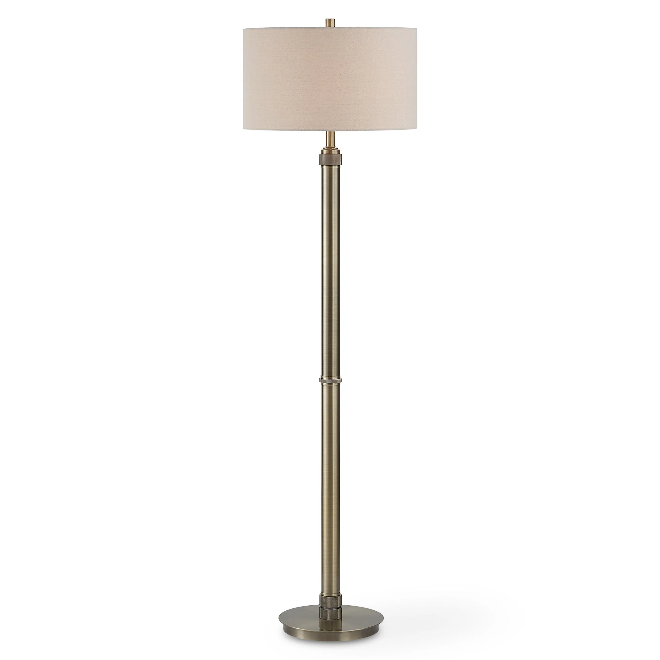 Sleek Antique Brass Floor Lamp