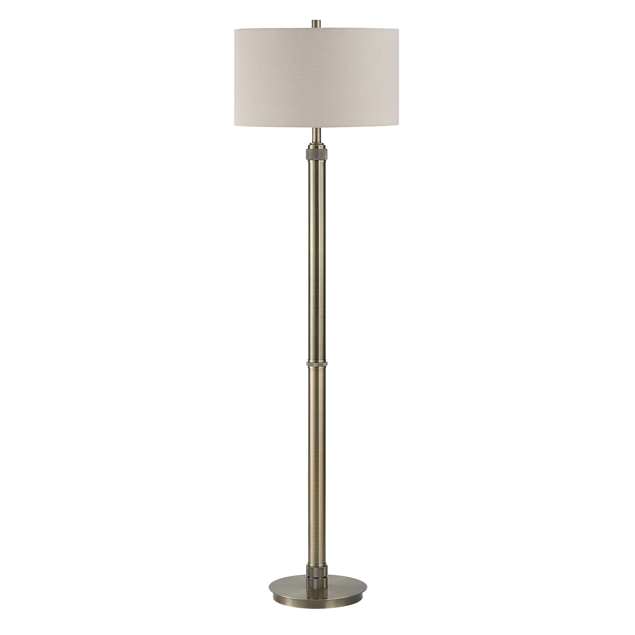 Sleek Antique Brass Floor Lamp - Image 4