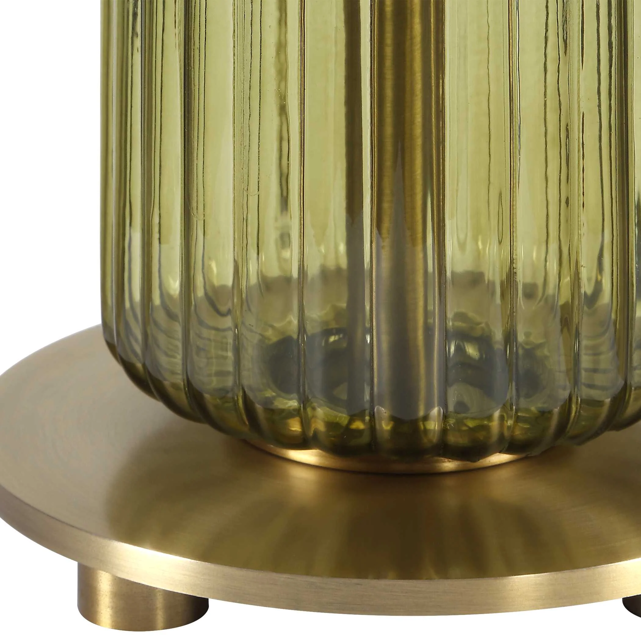 Sleek Olive Green Glass Table Lamp - Image 10