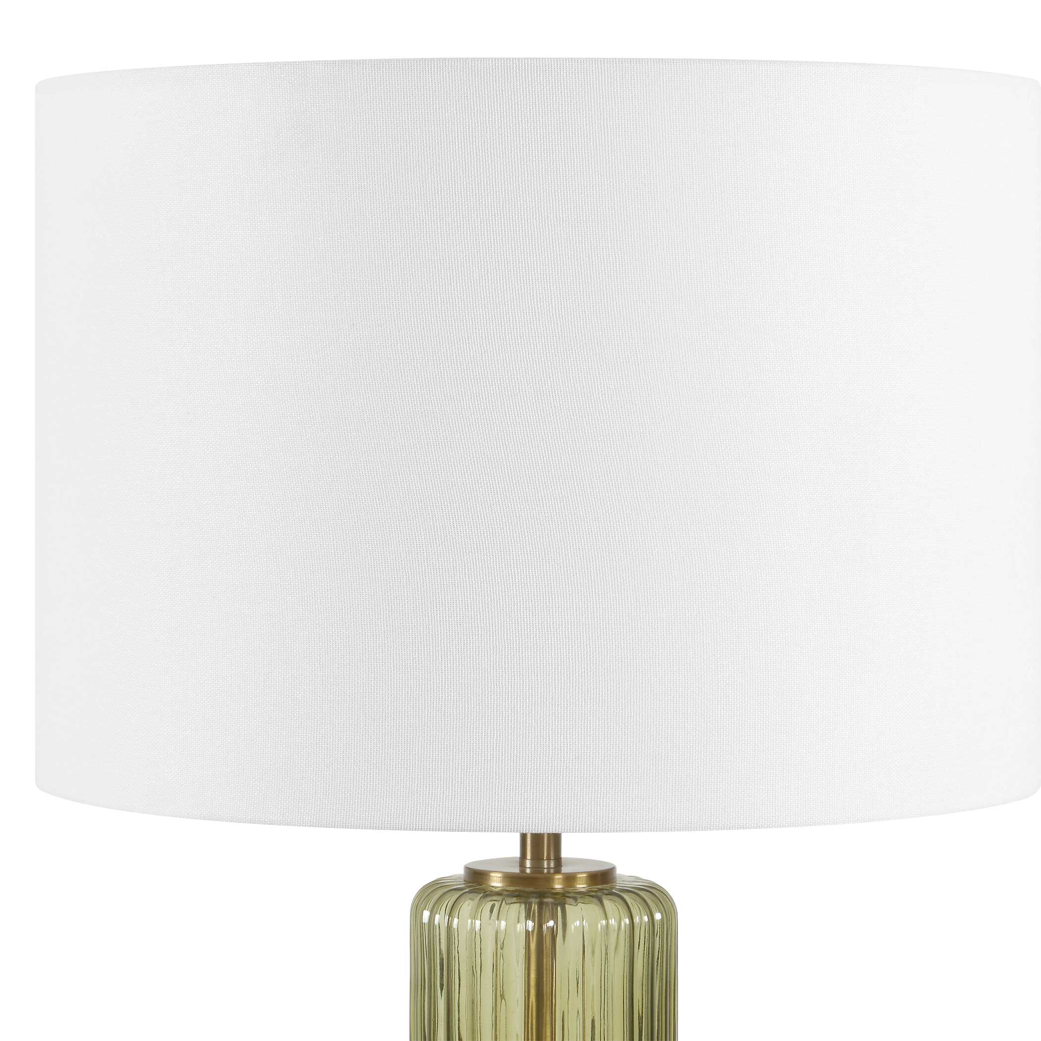Sleek Olive Green Glass Table Lamp - Image 8