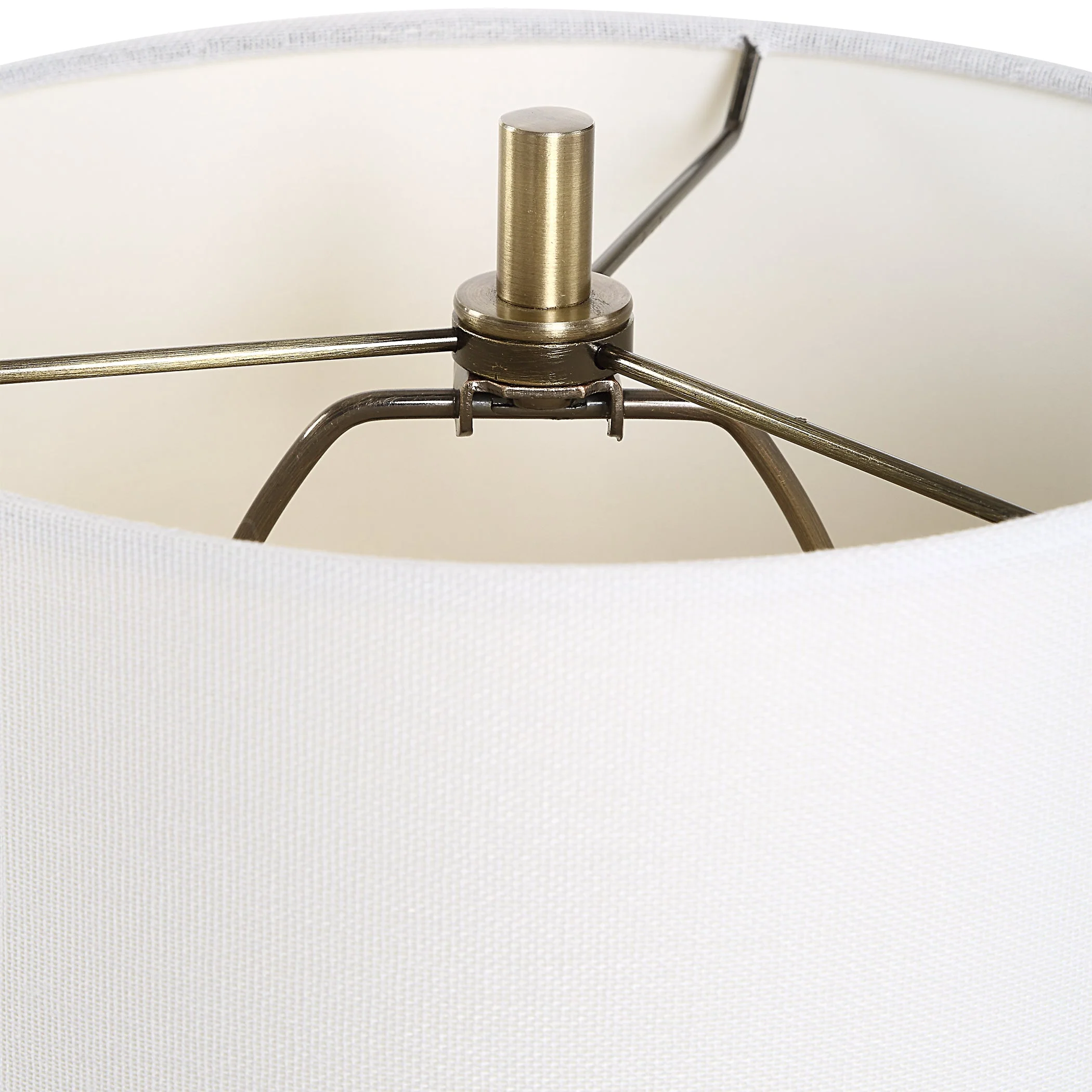 Slender Antique Brass Buffet Lamp - Image 6