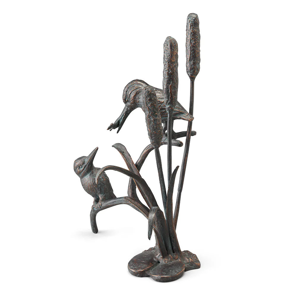 Feeding Kingfisher Couple Sculpture - Image 2