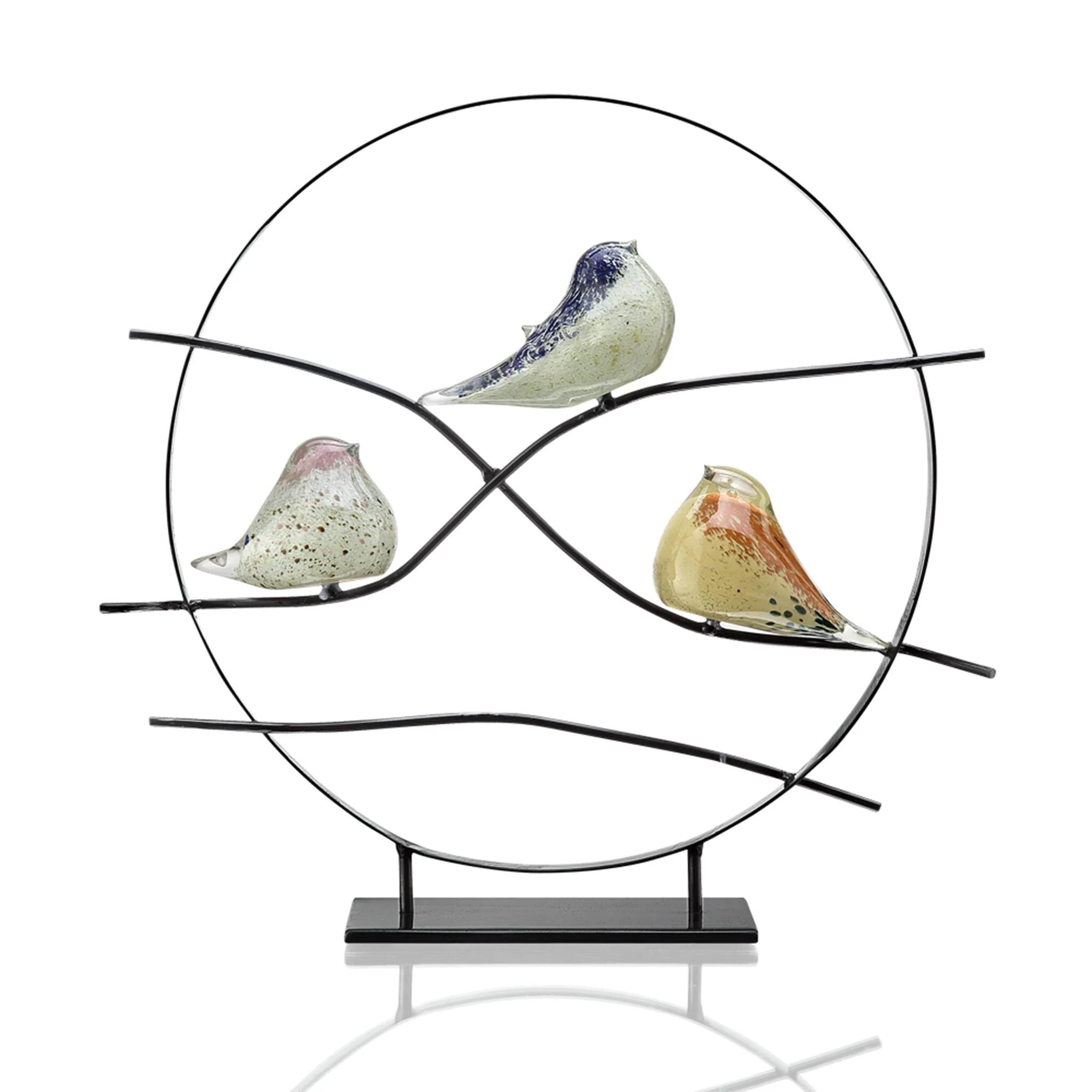 Art Glass Bird Trio Desk Decor - Image 3