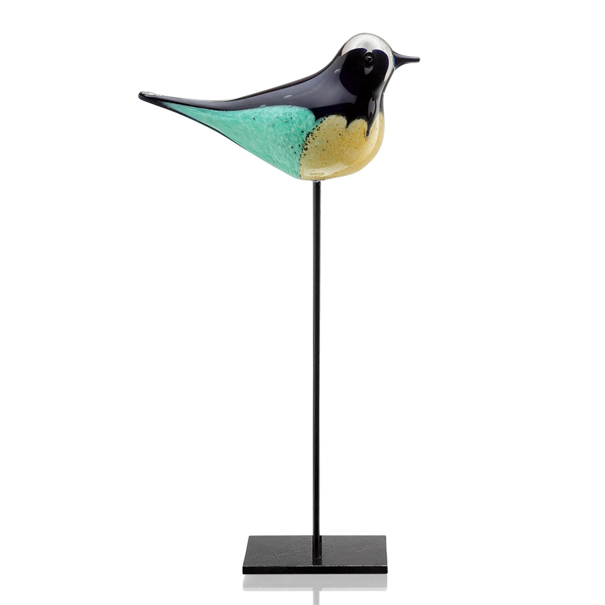 Art Glass Green & White Bird Desk Decor - Image 3