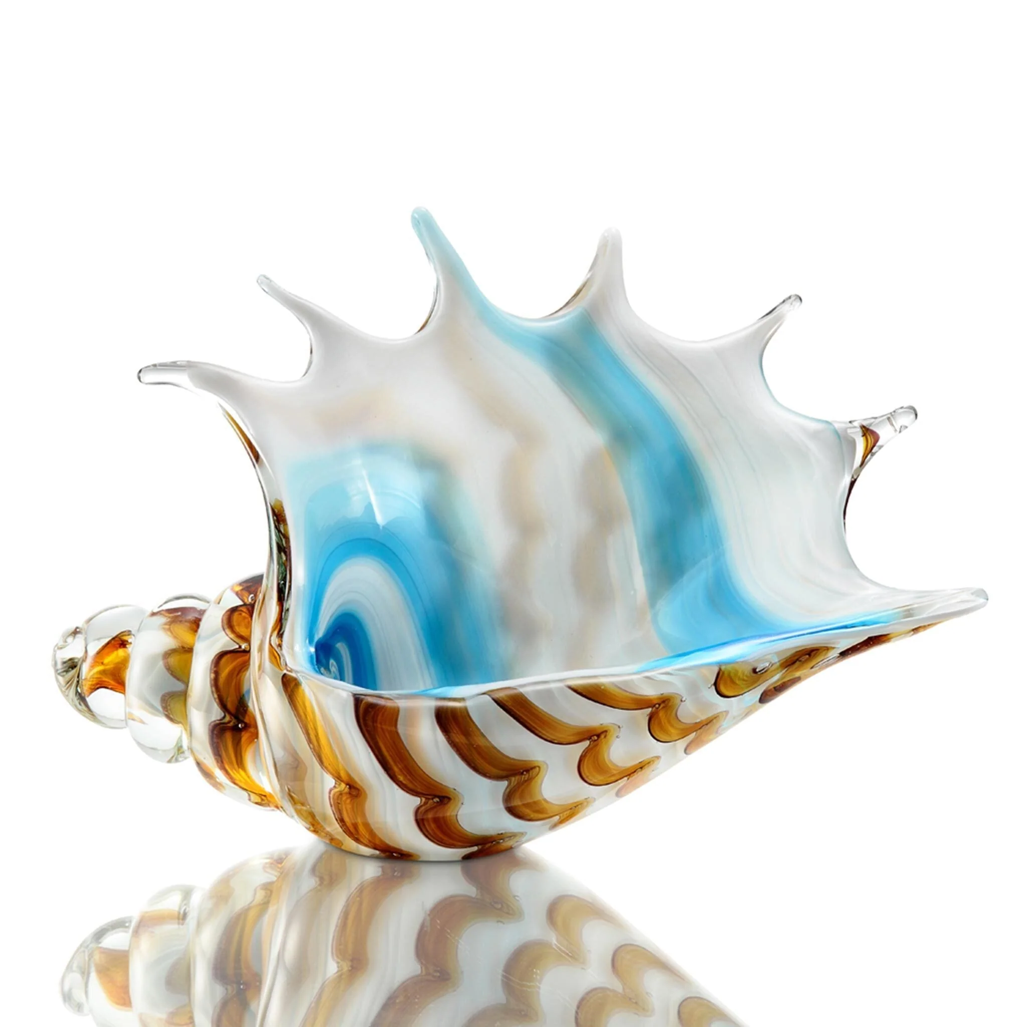 Art Glass Striped Conch Shell - Image 2