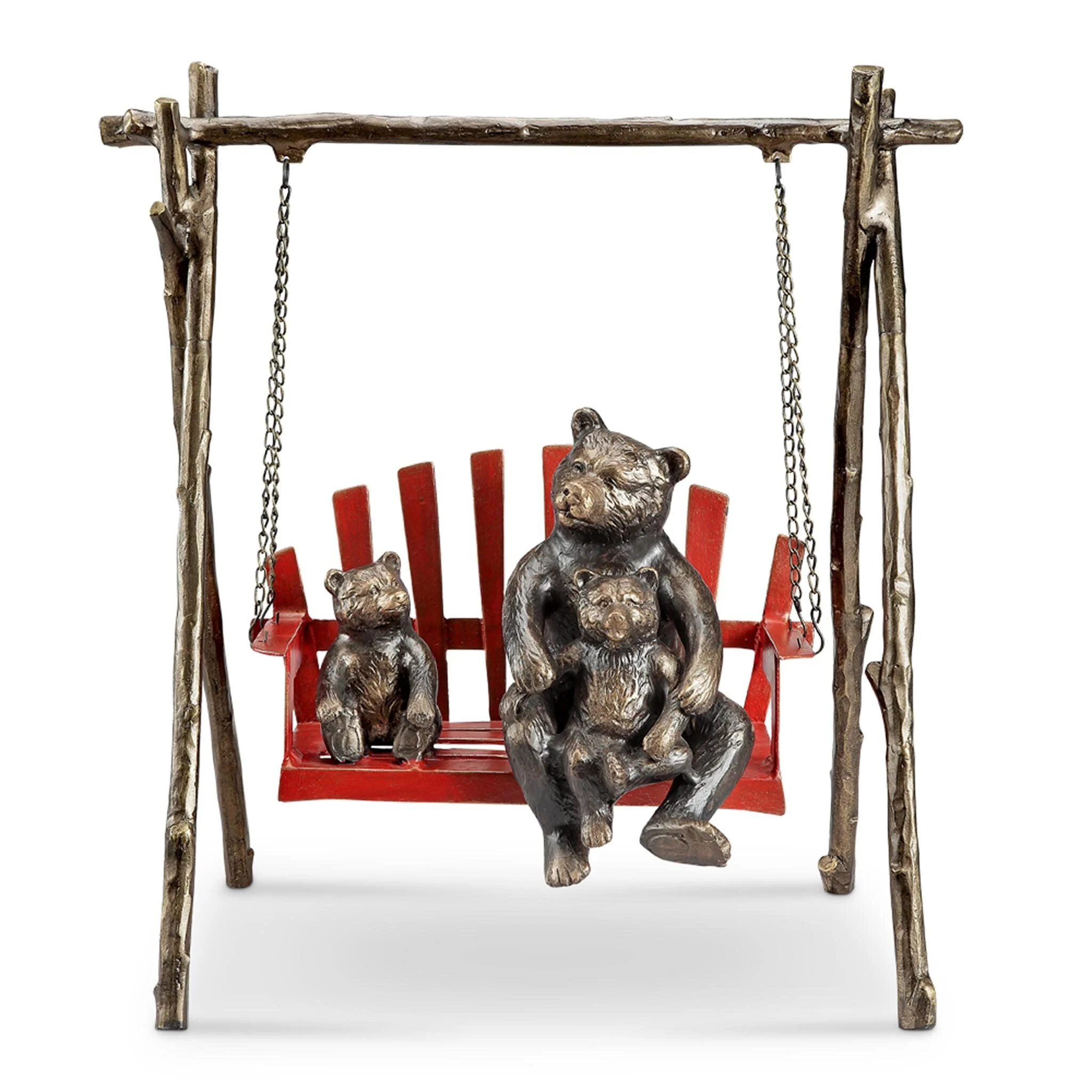 Bear & Cubs on Porch Swing