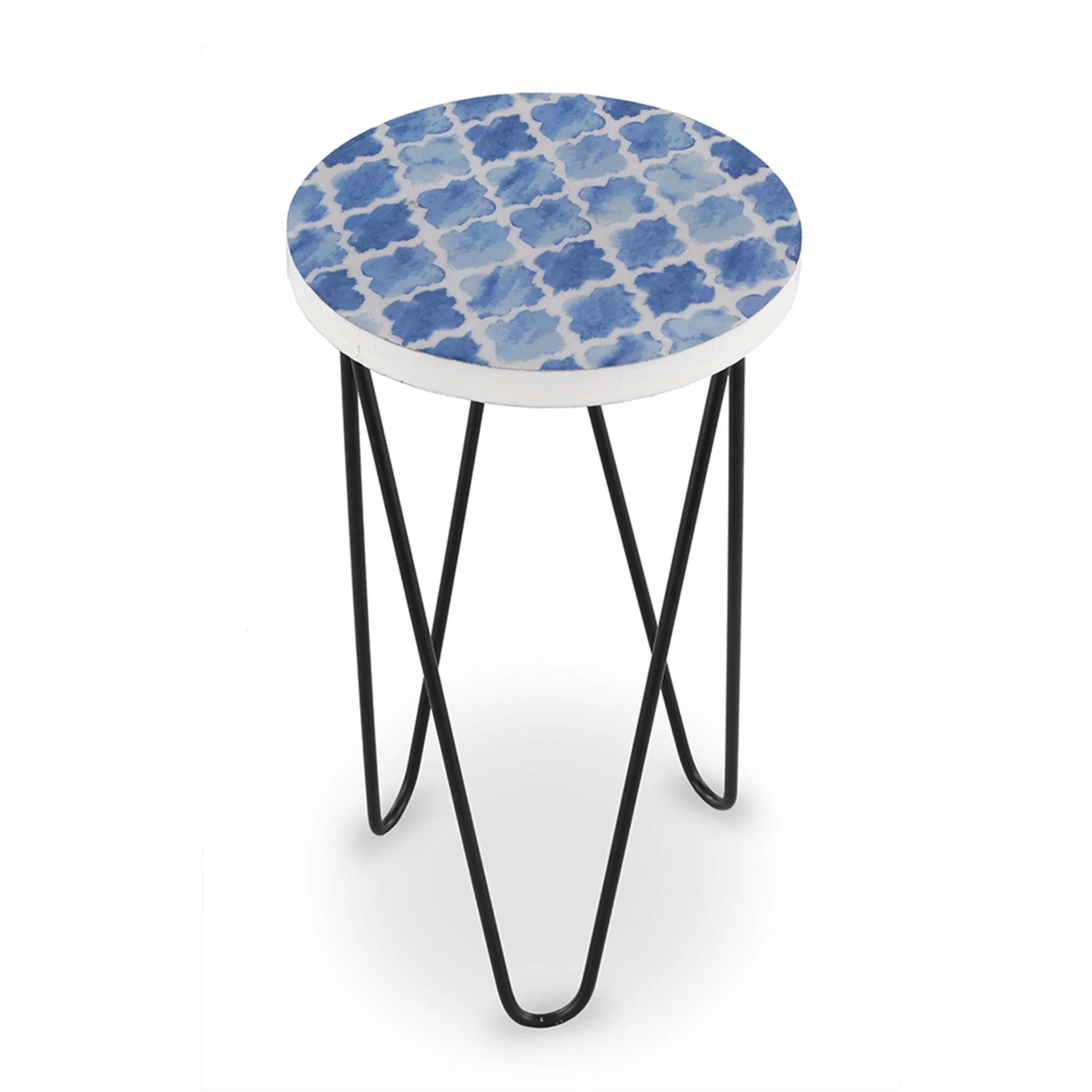 Blue Diamond Pattern Plant Sta - Image 2