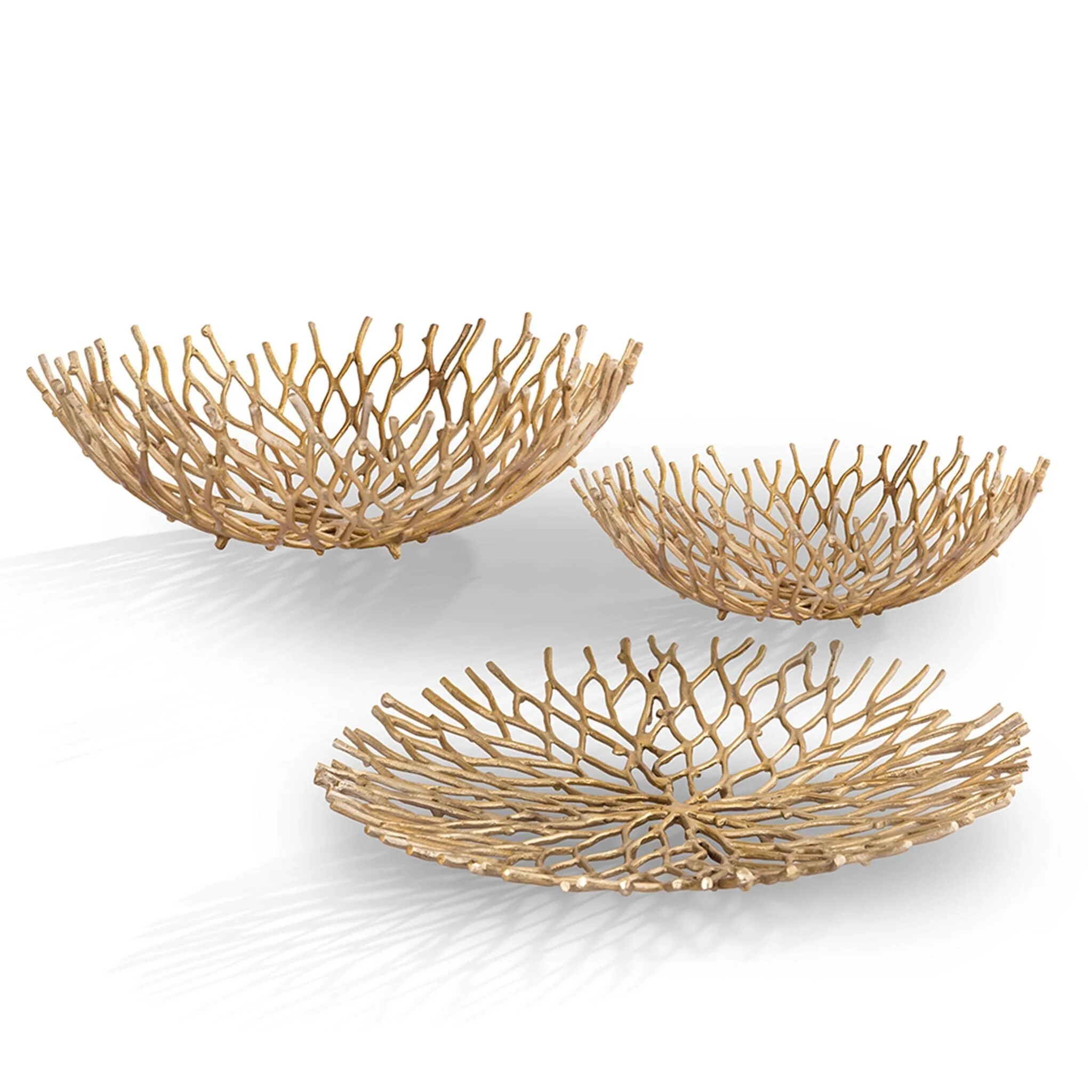 Coral Tray & Bowls S/3
