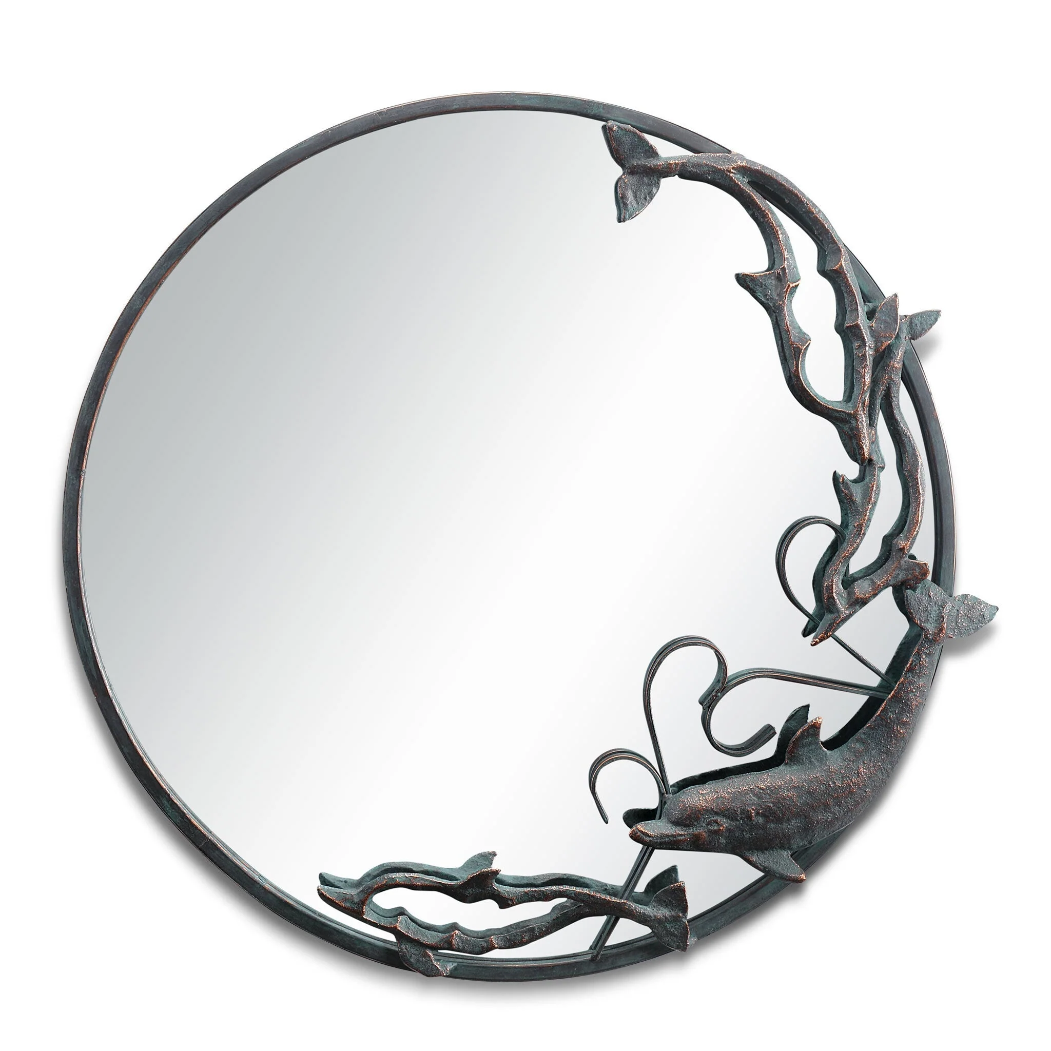 Dolphin Trio Round Wall Mirror - Image 2