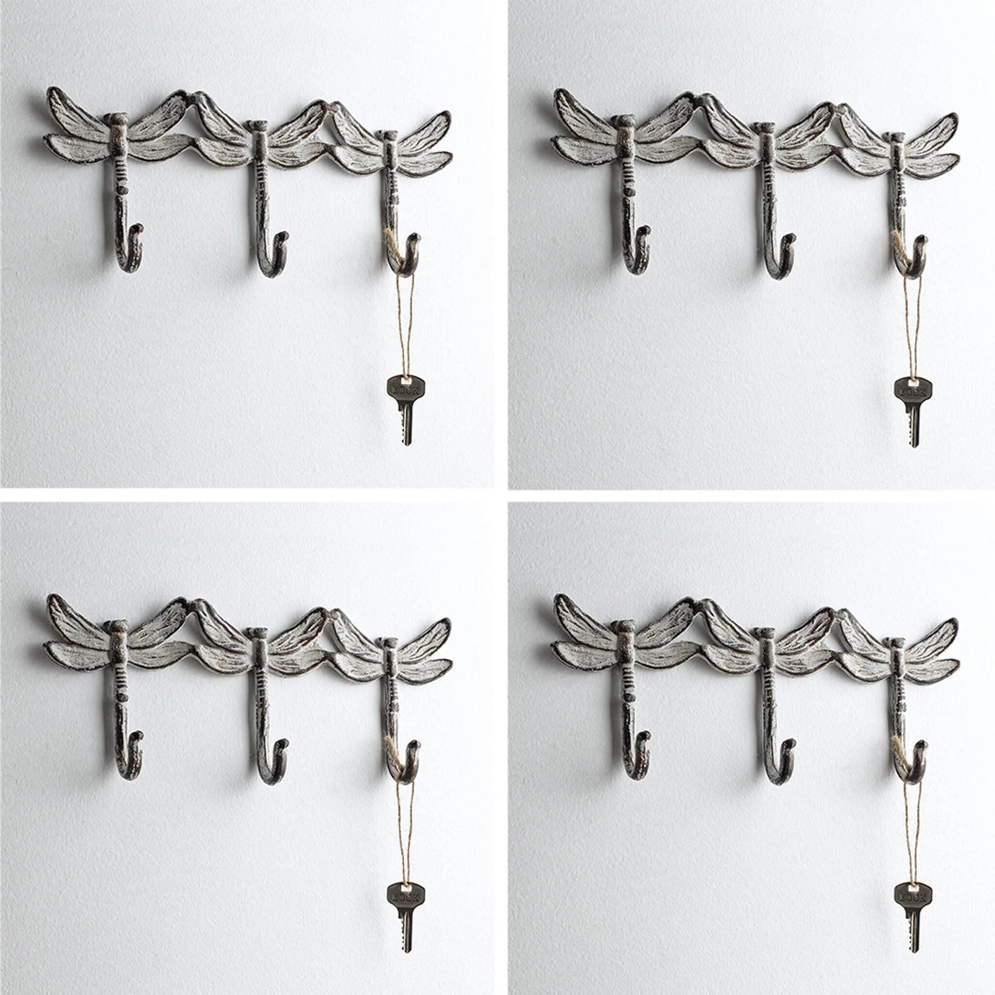 Dragonfly Trio Key Hooks Pack of 4