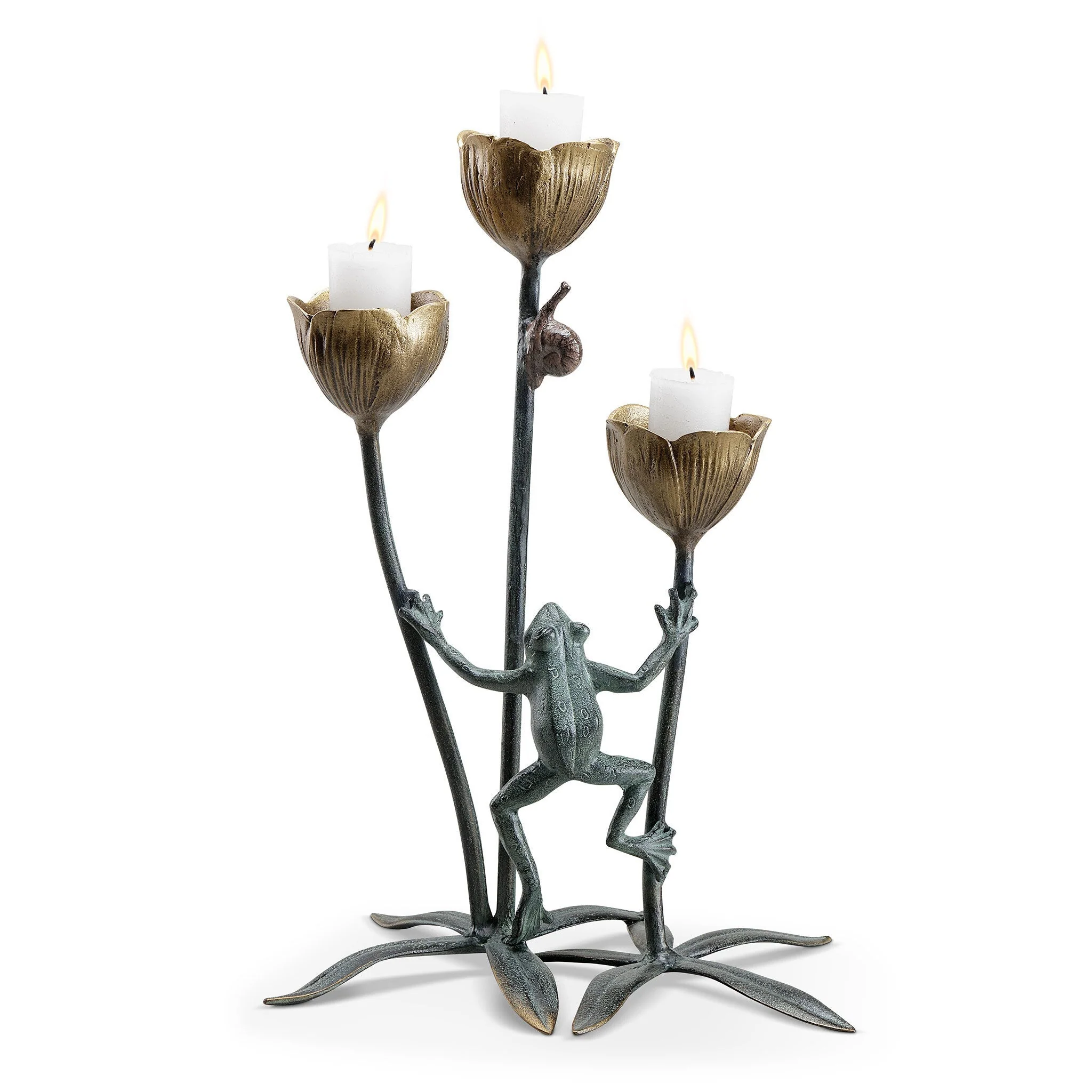 Frog and Flower Trio Candleholder - Image 2
