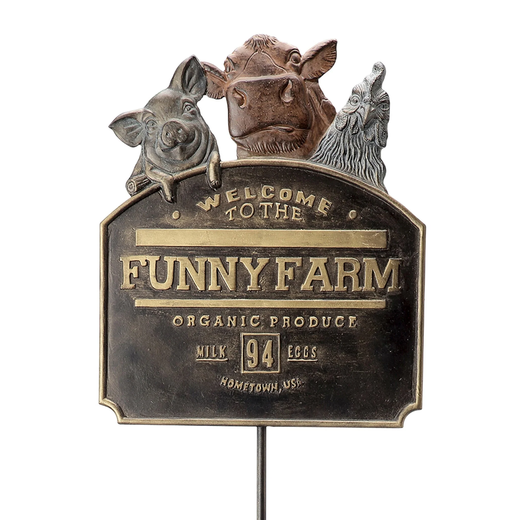 Funny Farm Garden Sign on Stake - Image 3