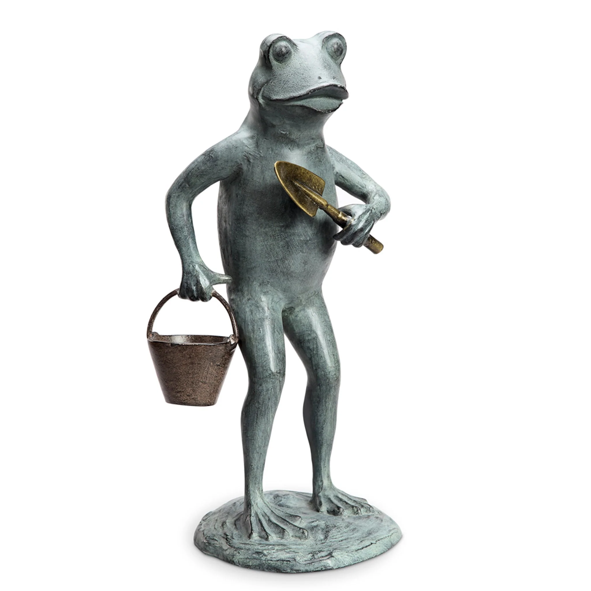 Green Thumb Frog Garden Sculpture - Image 3