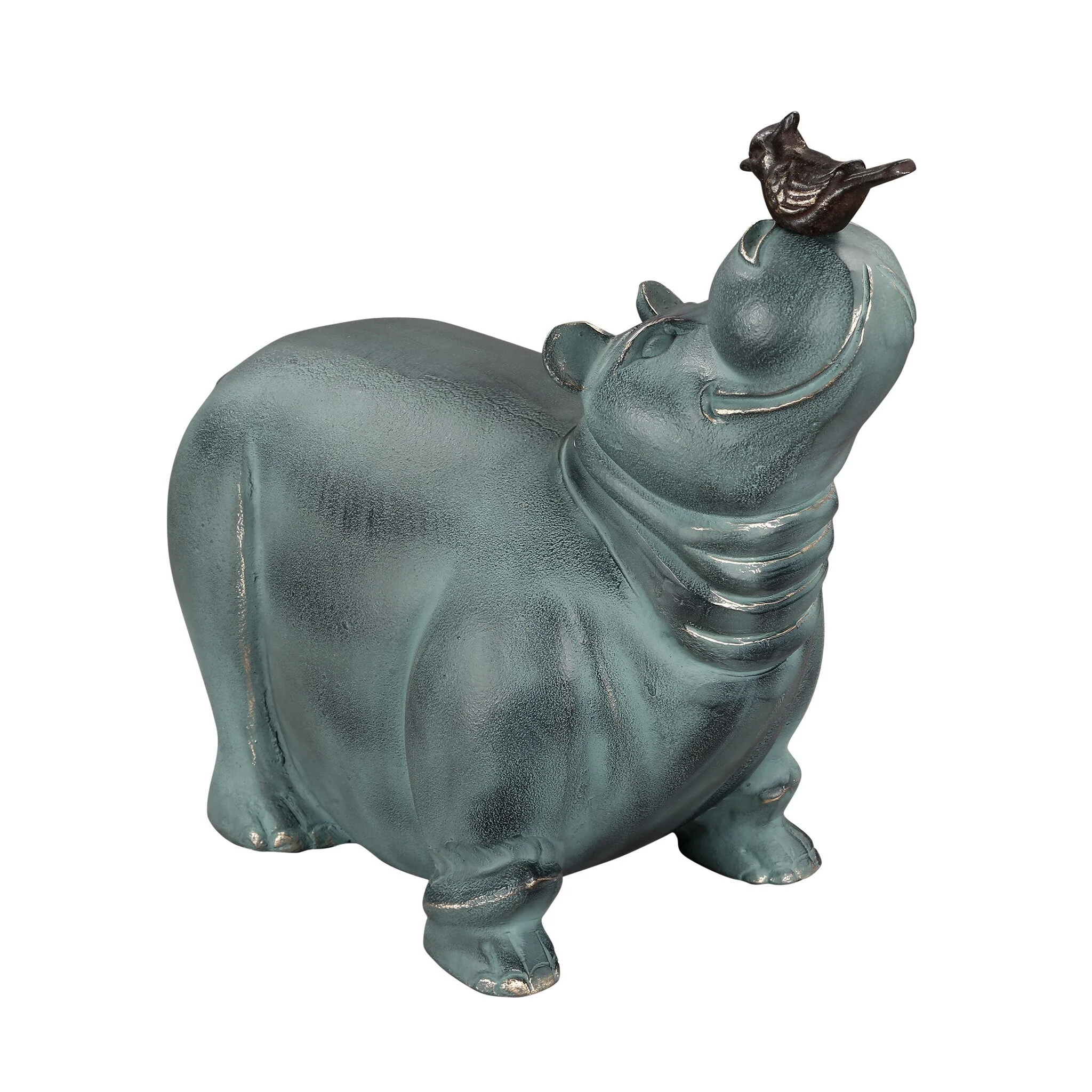 Hippo and Friend Garden Sculpture - Image 3