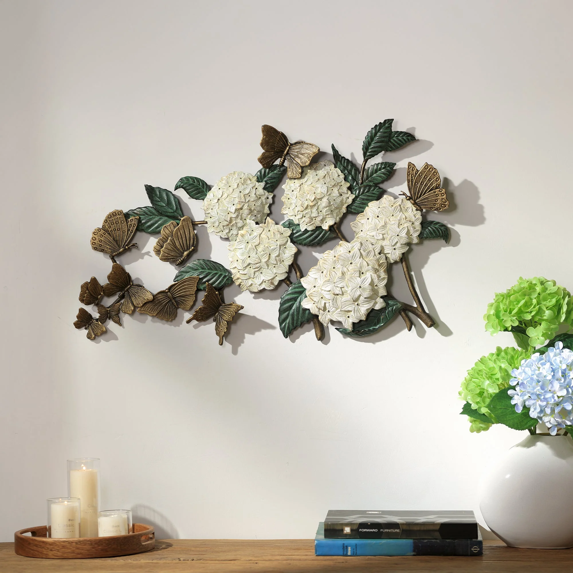 Hydrangea and Butterfly Wall Hanging
