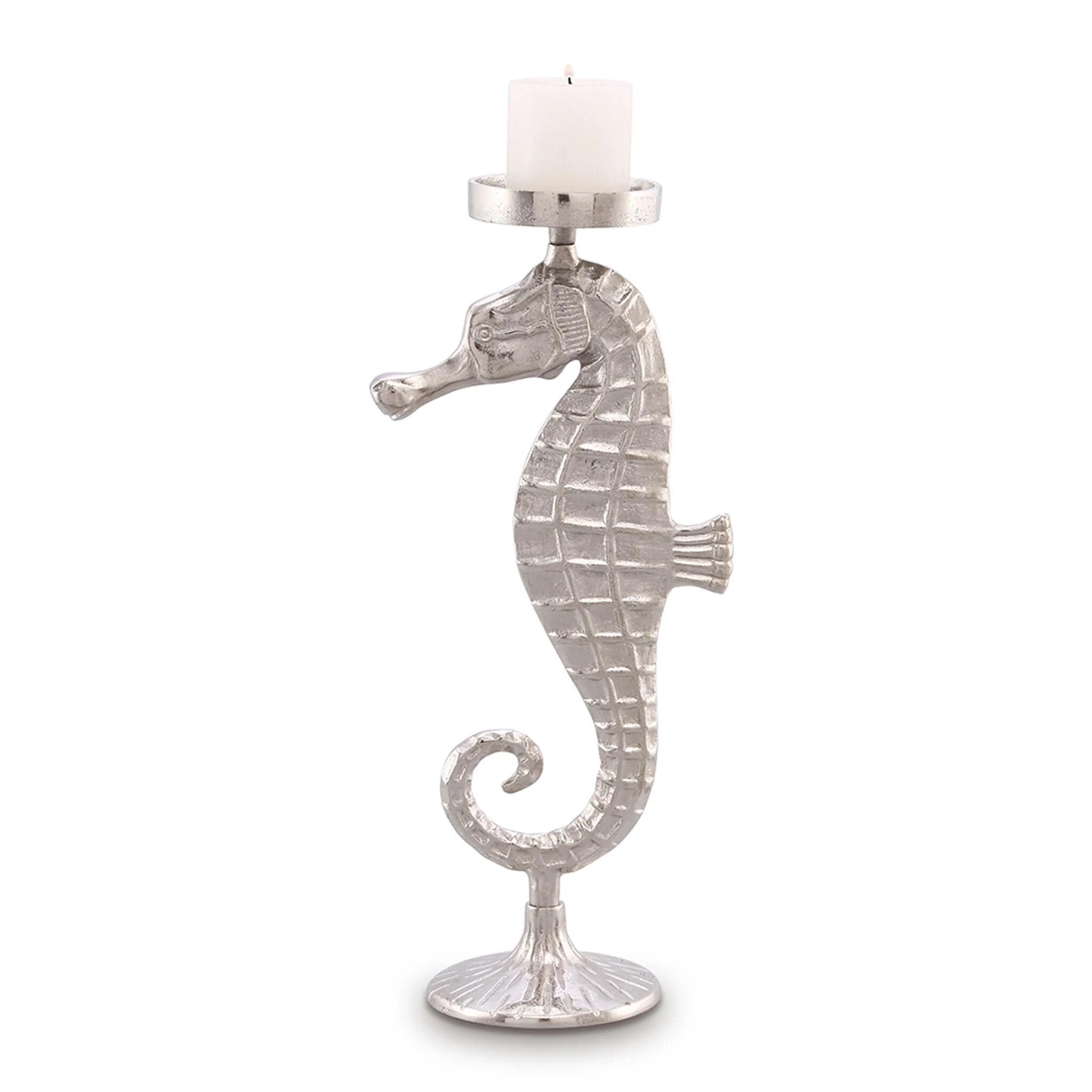 Large Seahorse Pillar Candleholder - Image 2
