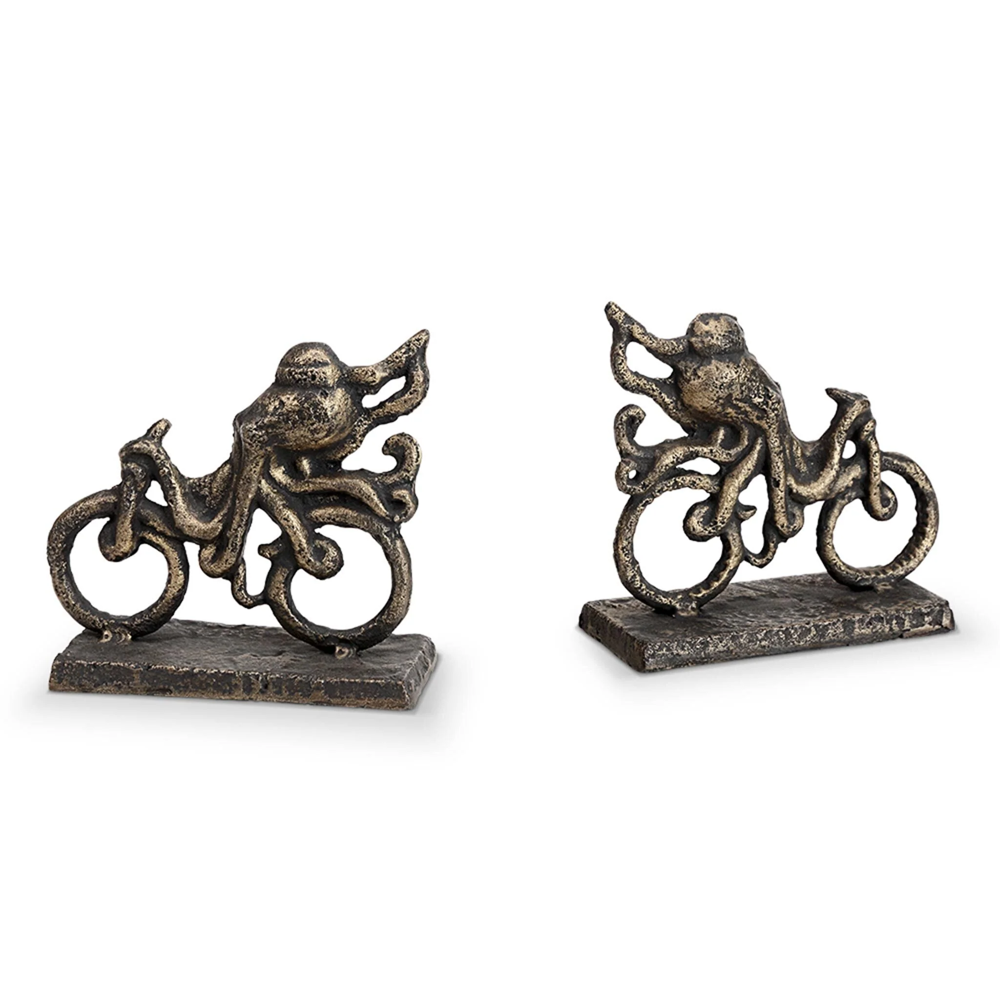 Octopus on Bicycle Bookends Pair - Image 3
