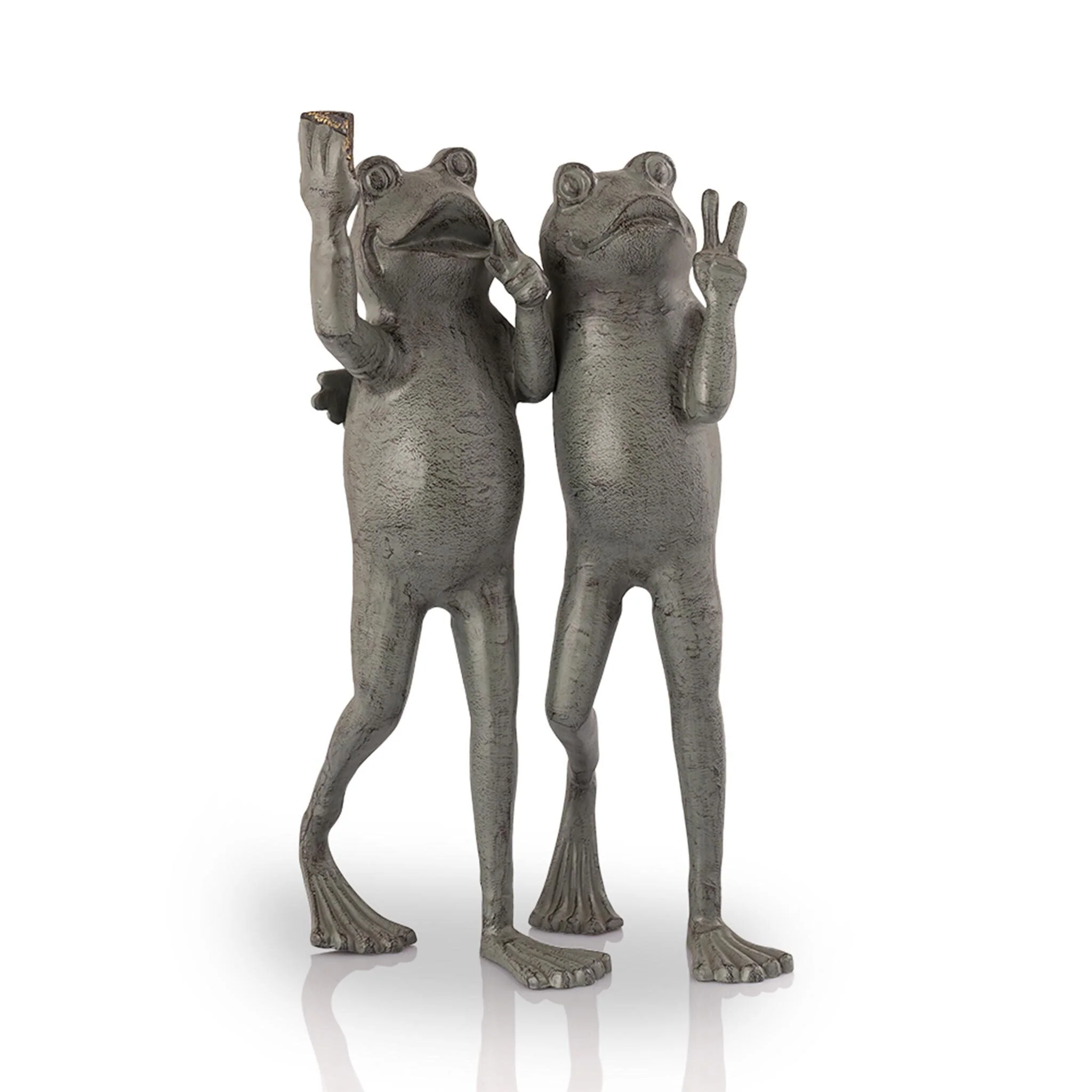 Selfie Frog Friends Garden Sculpture