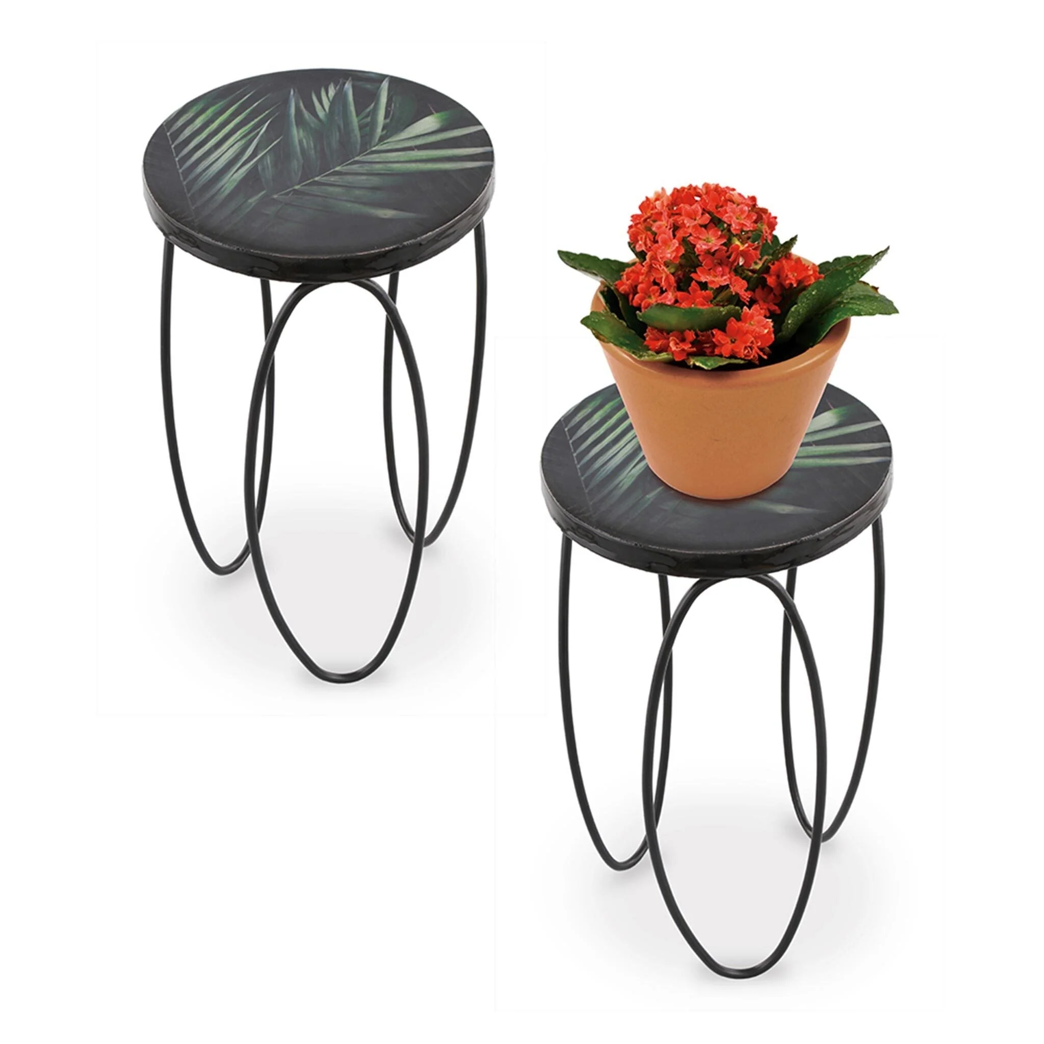 Tropical Leaf Plant Stands S/2