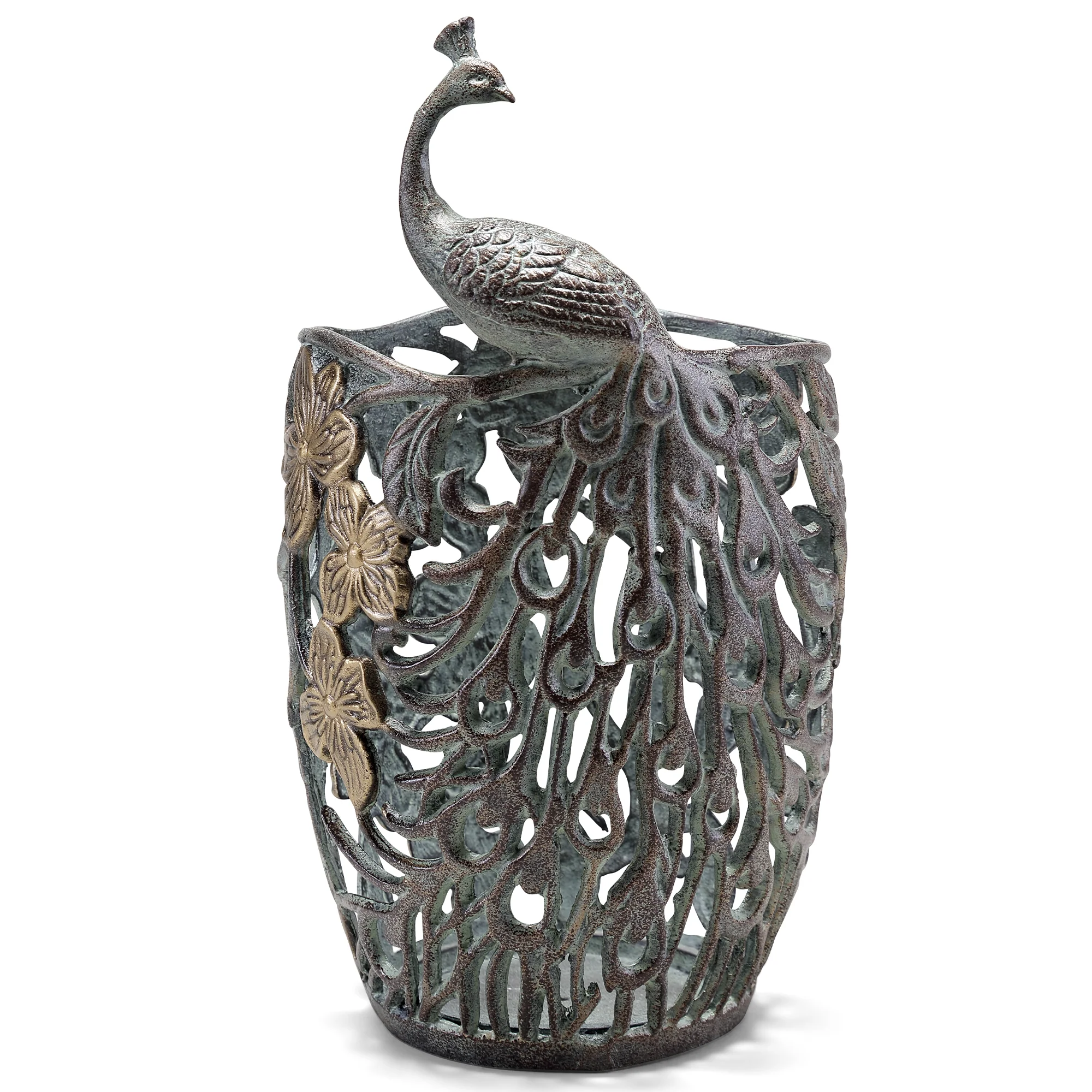 Peacock and Leaves Candleholder - Image 2