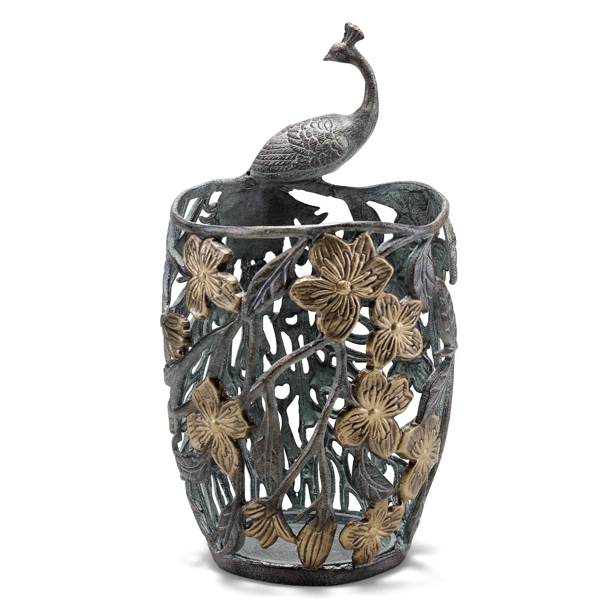 Peacock and Leaves Candleholder - Image 3