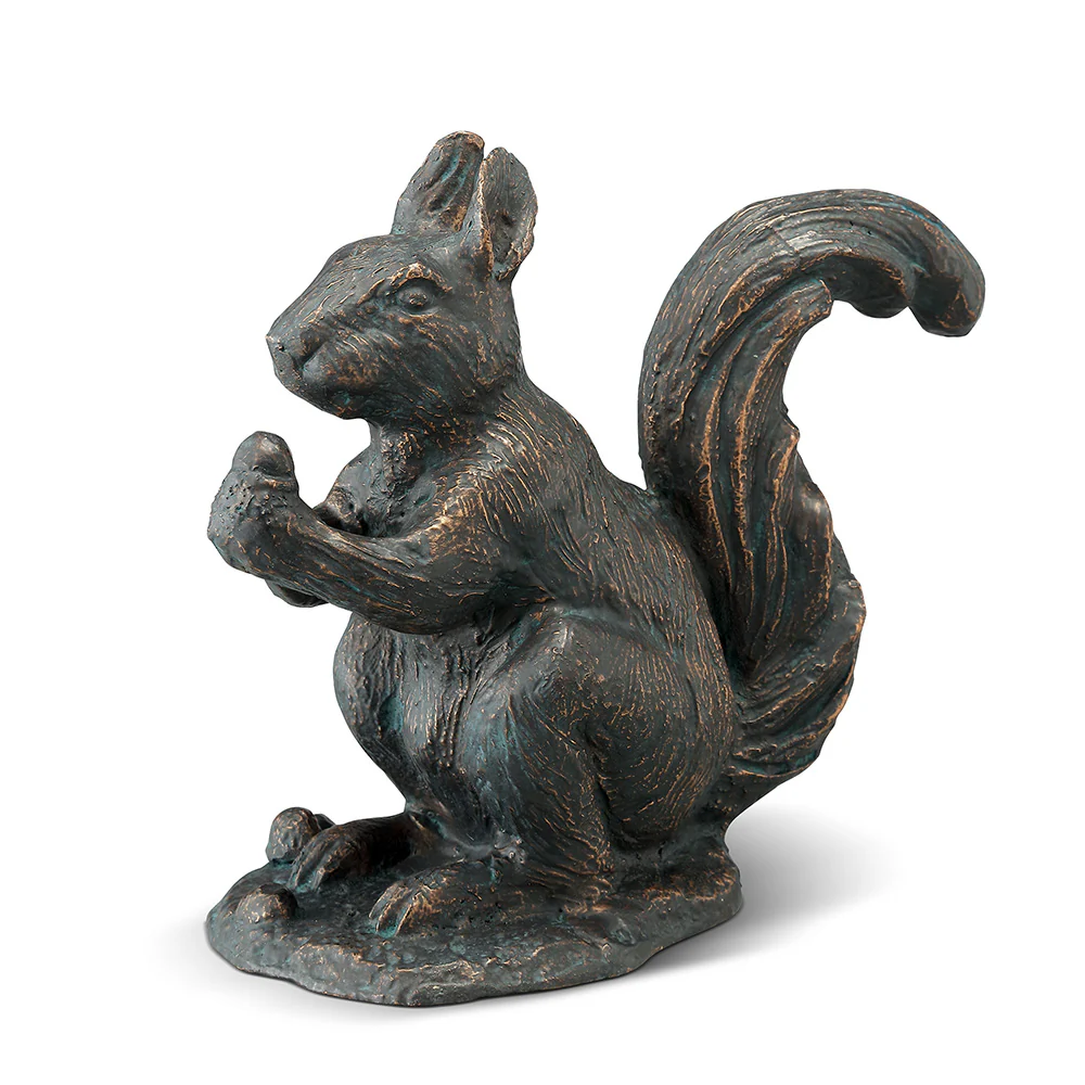 Sitting Squirrel with Snack Sculpture - Image 3