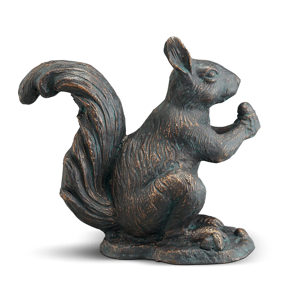 Sitting Squirrel with Snack Sculpture - Image 4