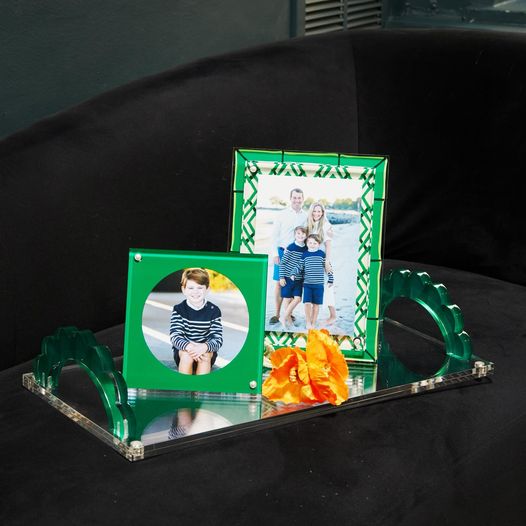 Scallop Handle Photo Tray - Emerald - Image 2