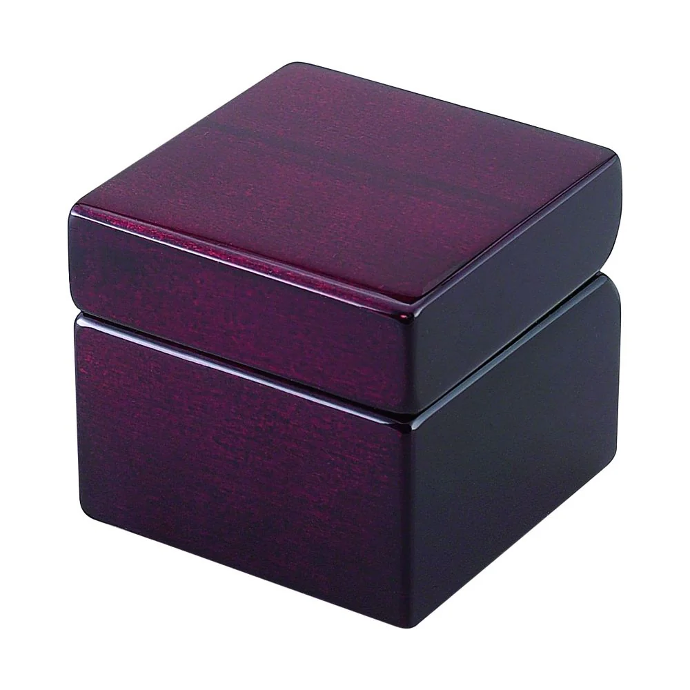 Square Wood Box With Clock & Compass In Piano Finish - Image 2