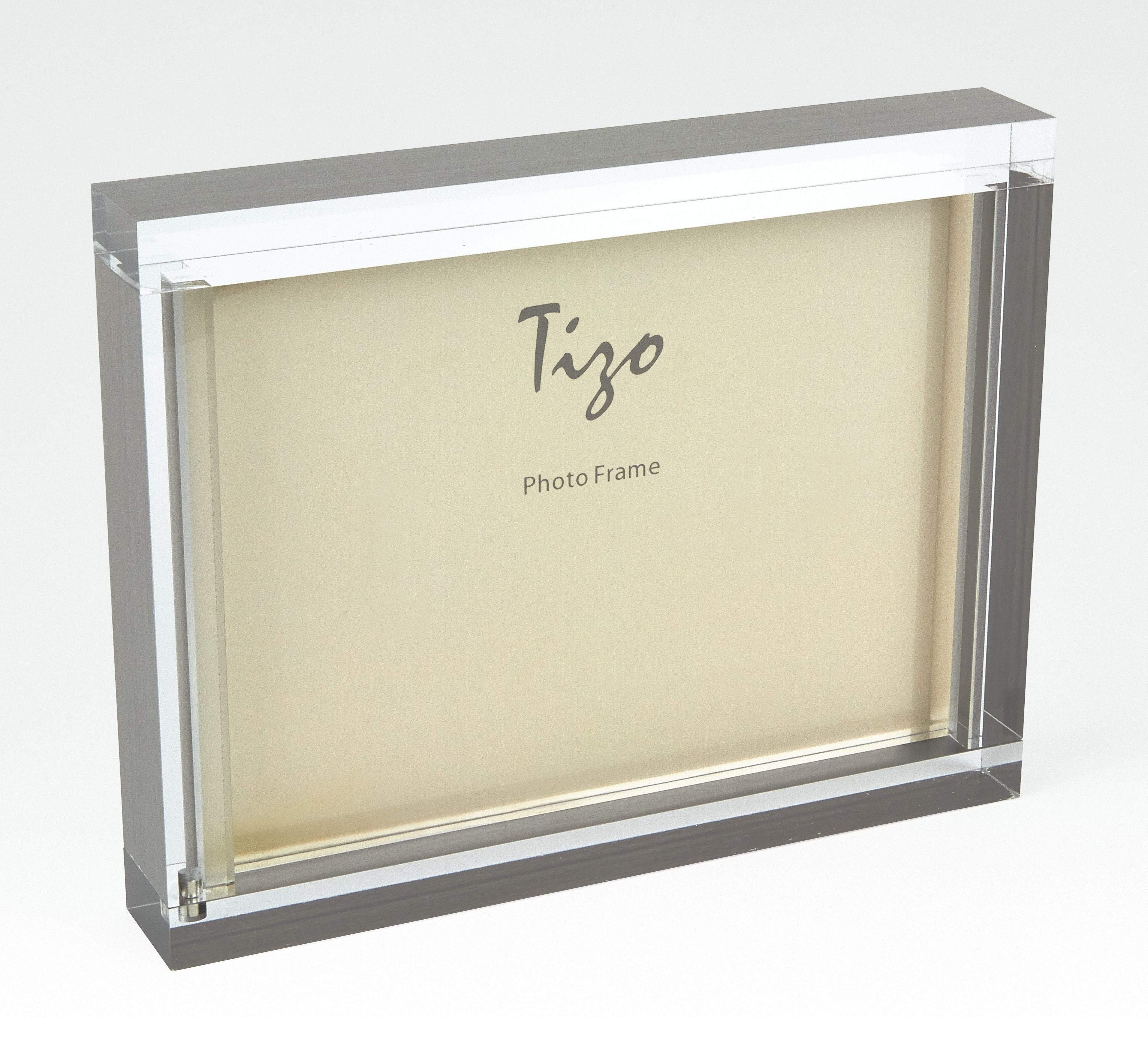 Tizo Lucite Frame, Silver Block 5x7