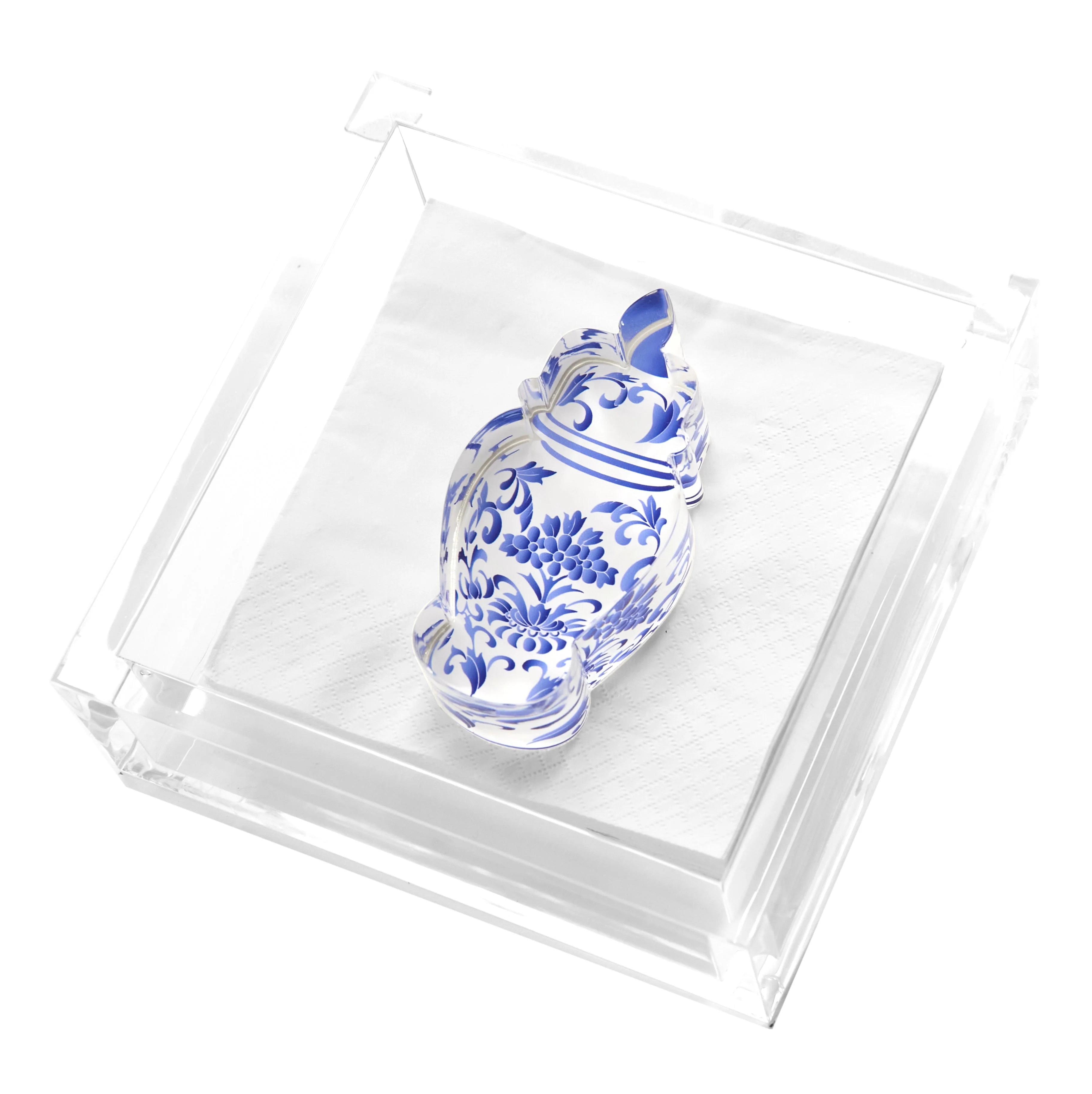 Cocktail Napkin Holder- Blue Ginger Jar