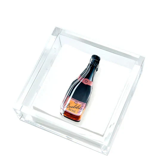 Cocktail Napkin Holder - Pink Bubbly