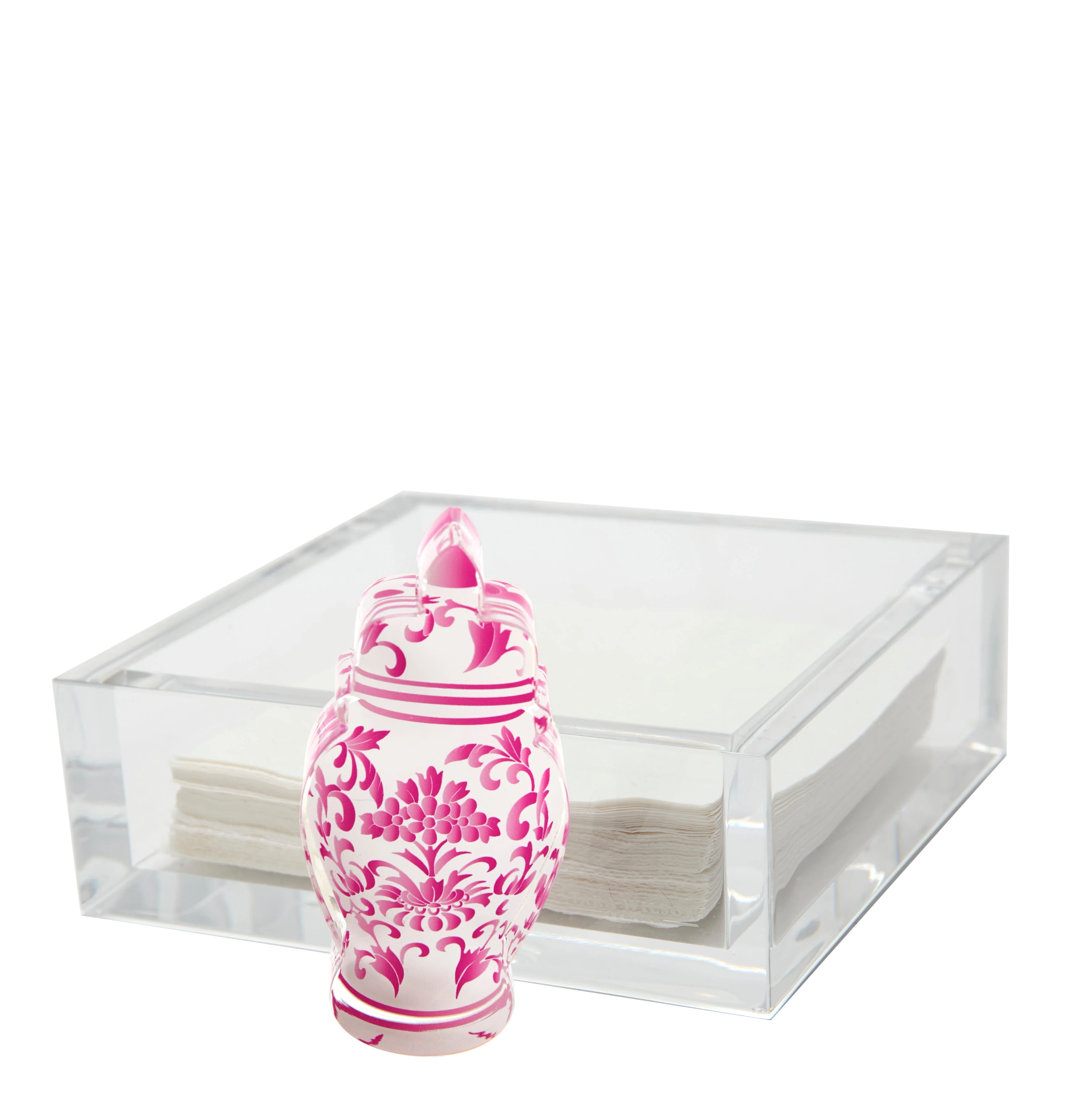 Cocktail Napkin Holder - Pink Ginger Jar - Image 2
