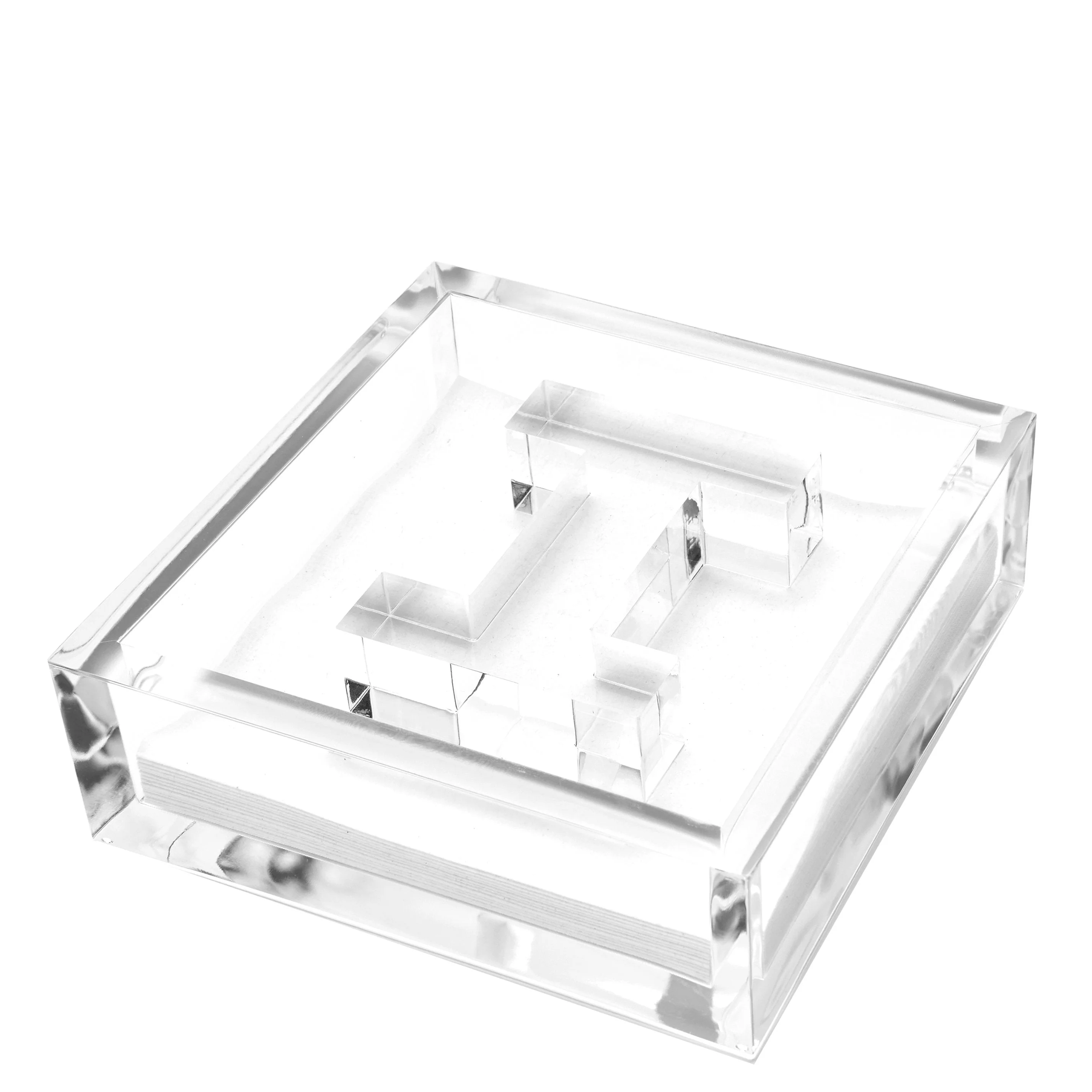 Initial Lucite Acrylic Cocktail Napkin Holder & Weight - Image 10
