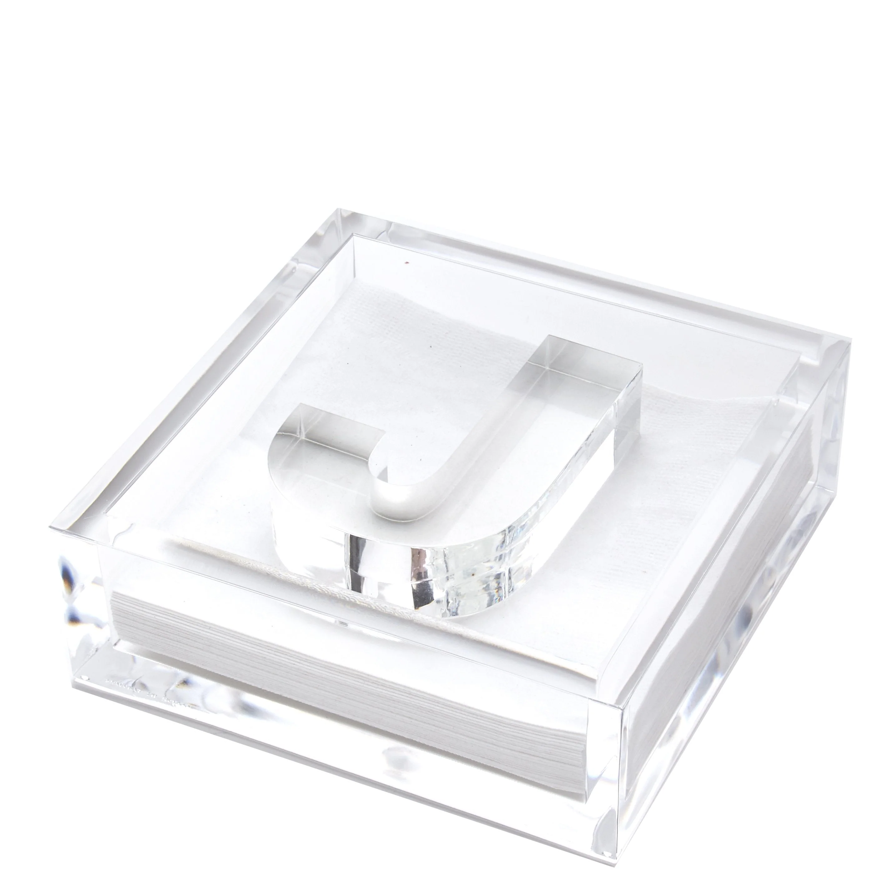 Initial Lucite Acrylic Cocktail Napkin Holder & Weight - Image 11