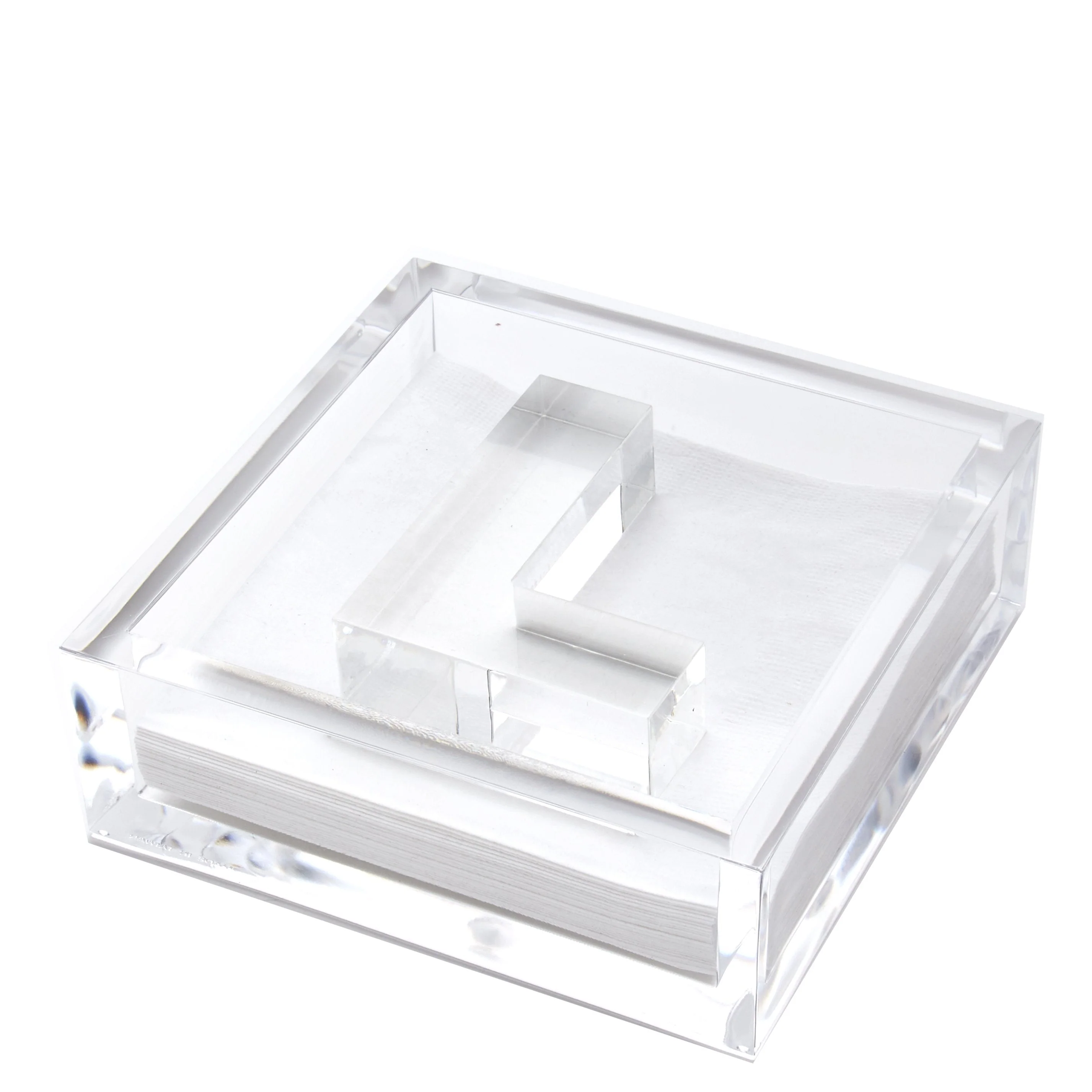 Initial Lucite Acrylic Cocktail Napkin Holder & Weight - Image 13