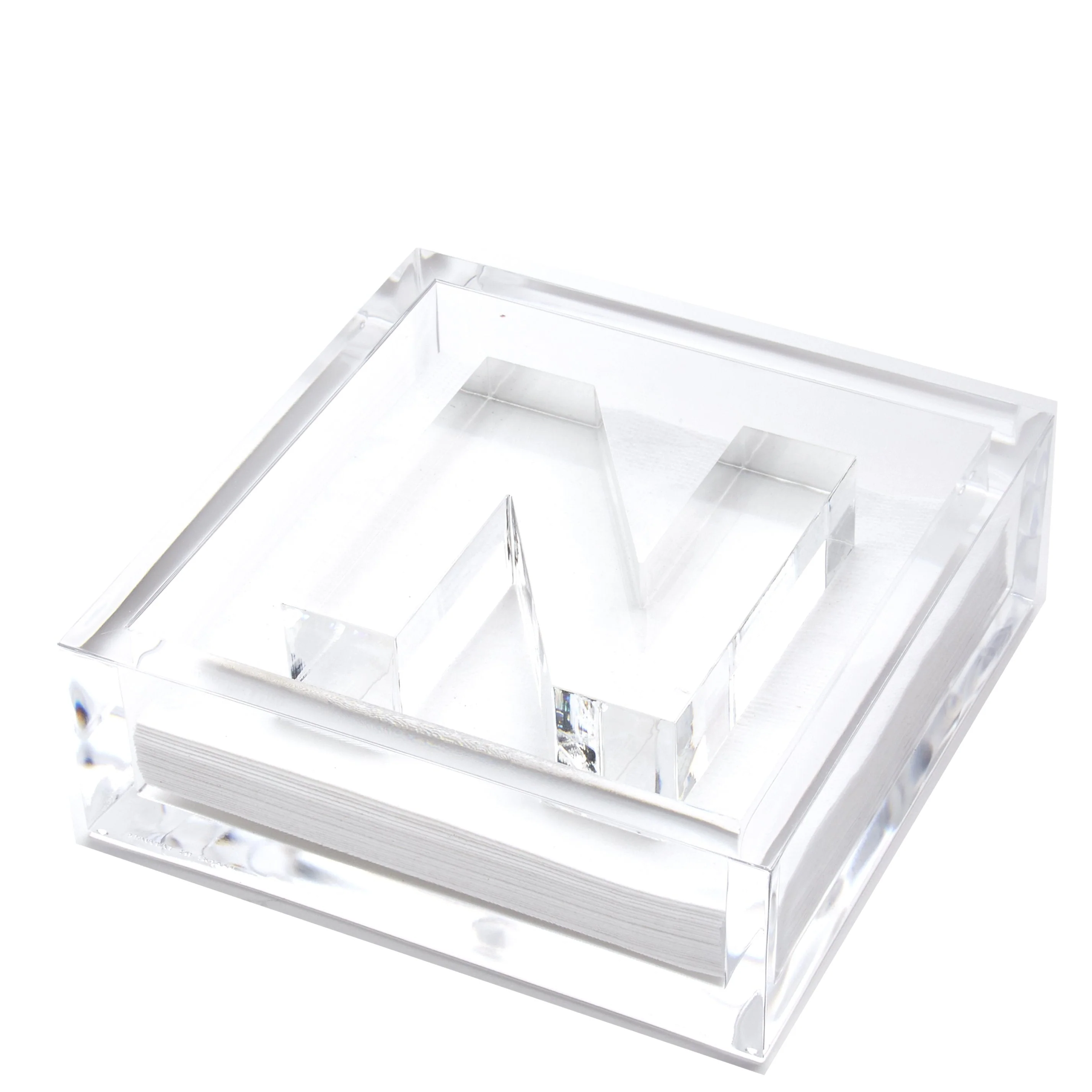 Initial Lucite Acrylic Cocktail Napkin Holder & Weight - Image 14