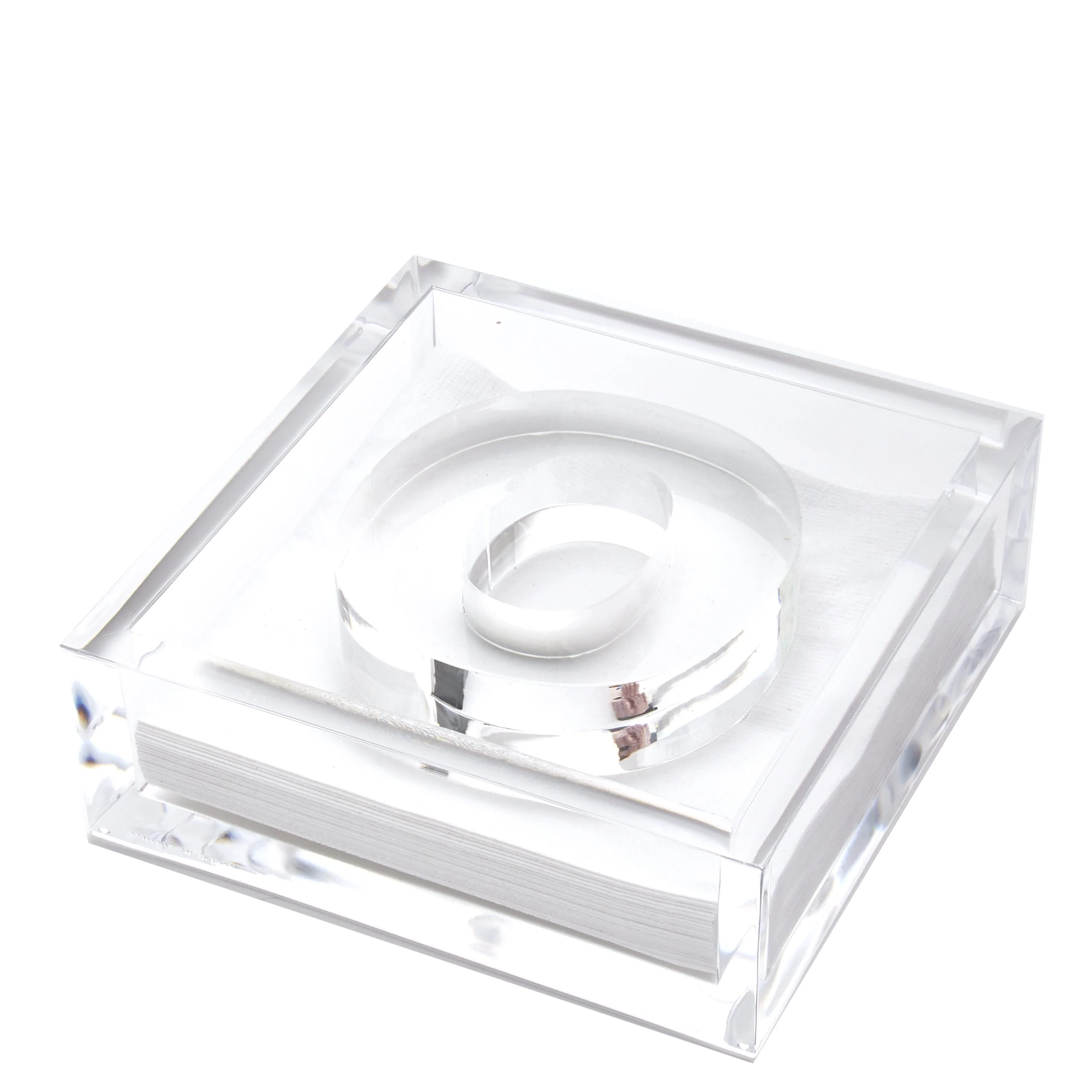 Initial Lucite Acrylic Cocktail Napkin Holder & Weight - Image 16