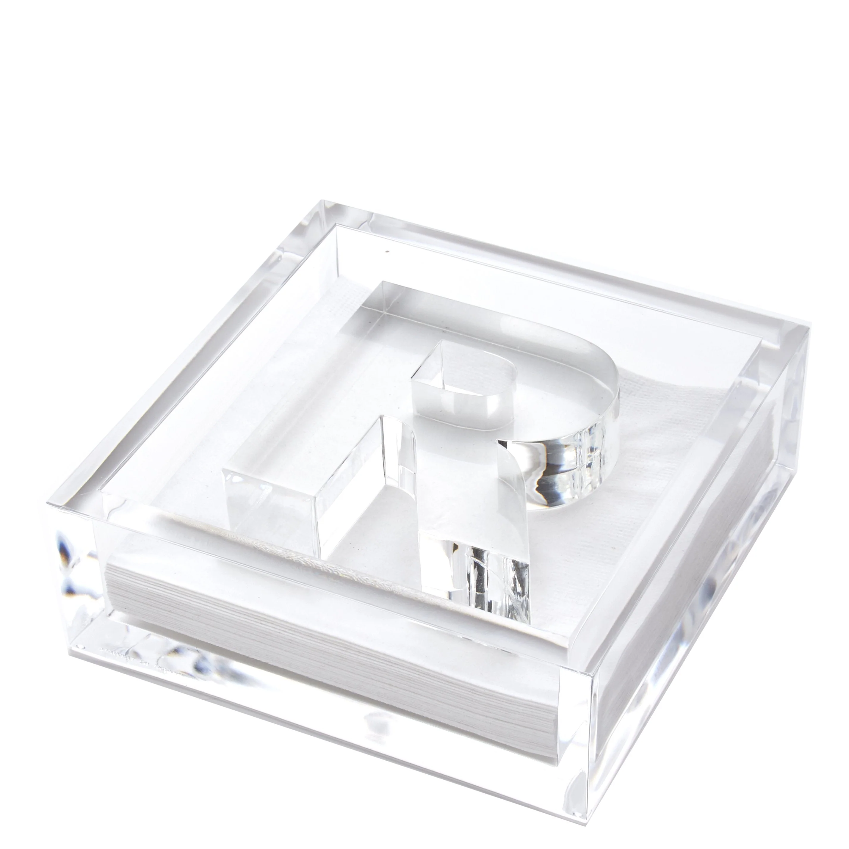 Initial Lucite Acrylic Cocktail Napkin Holder & Weight - Image 18
